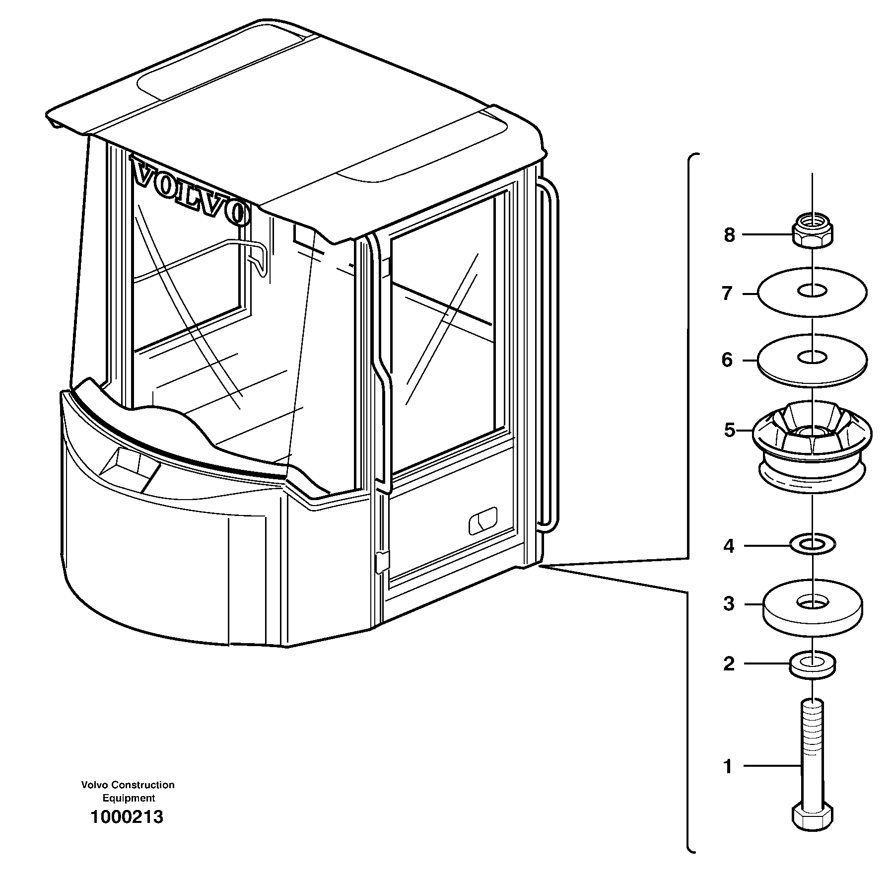 Схема запчастей Volvo L330D - 16286 Cab mounting block L330D