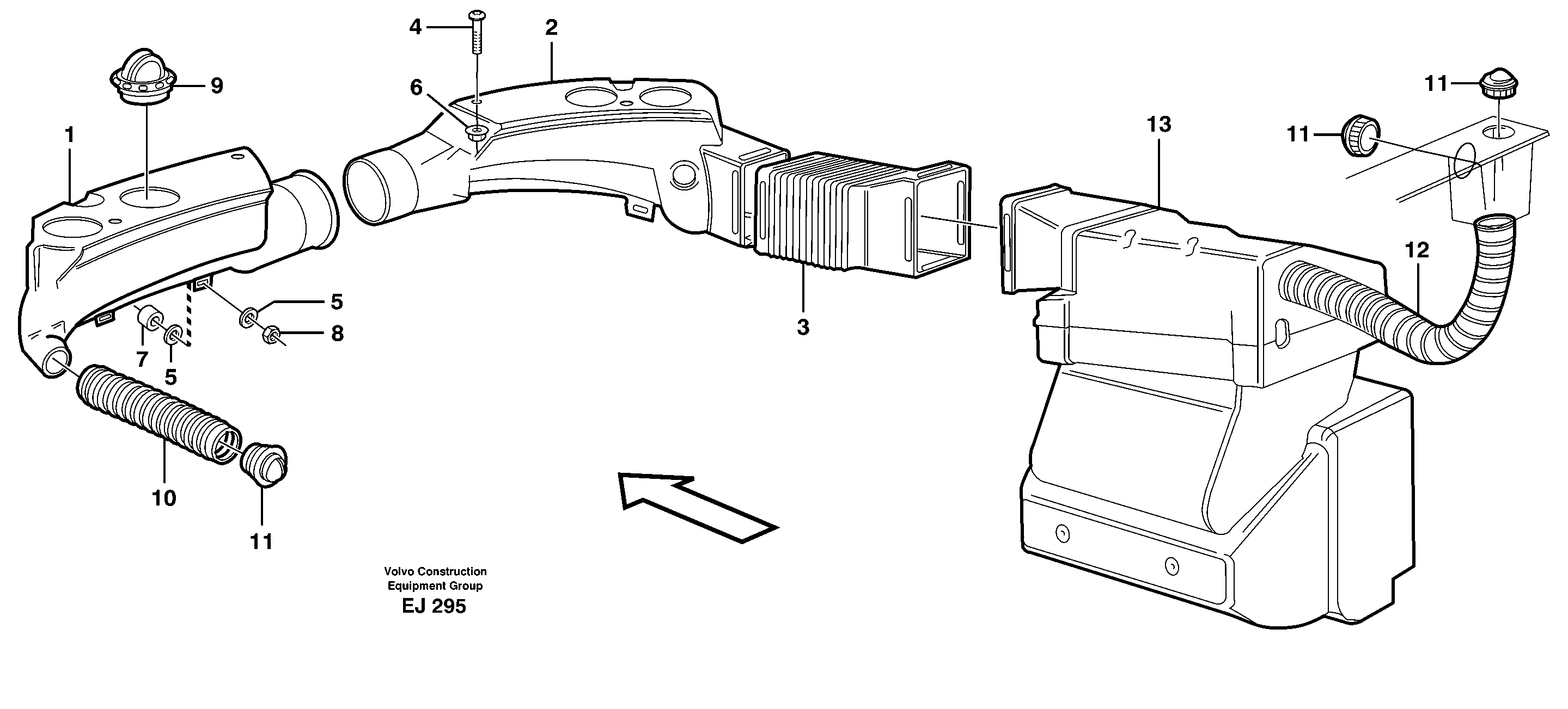 Схема запчастей Volvo L330D - 5045 Air ducts L330D