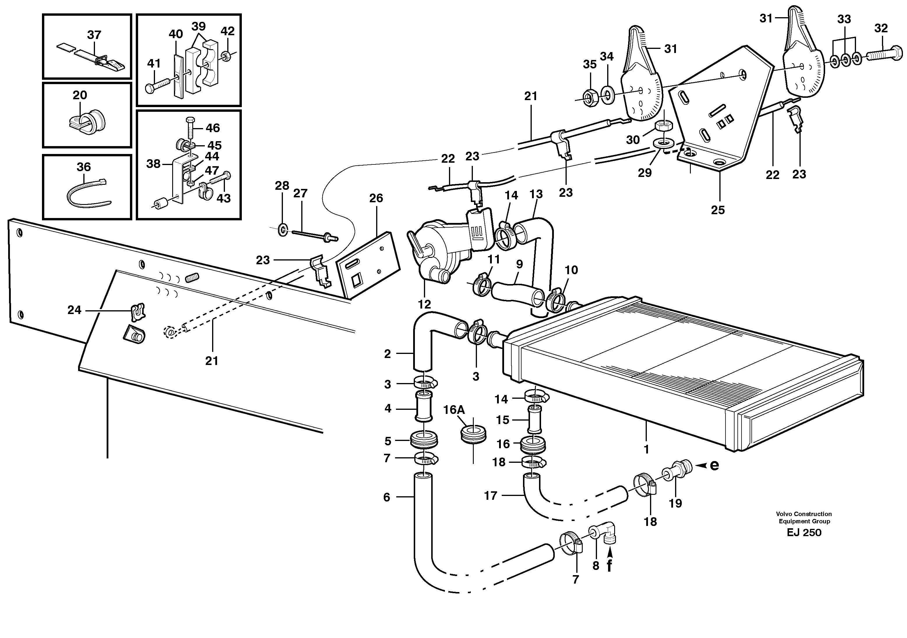 Схема запчастей Volvo L330D - 81605 Radiator and control L330D