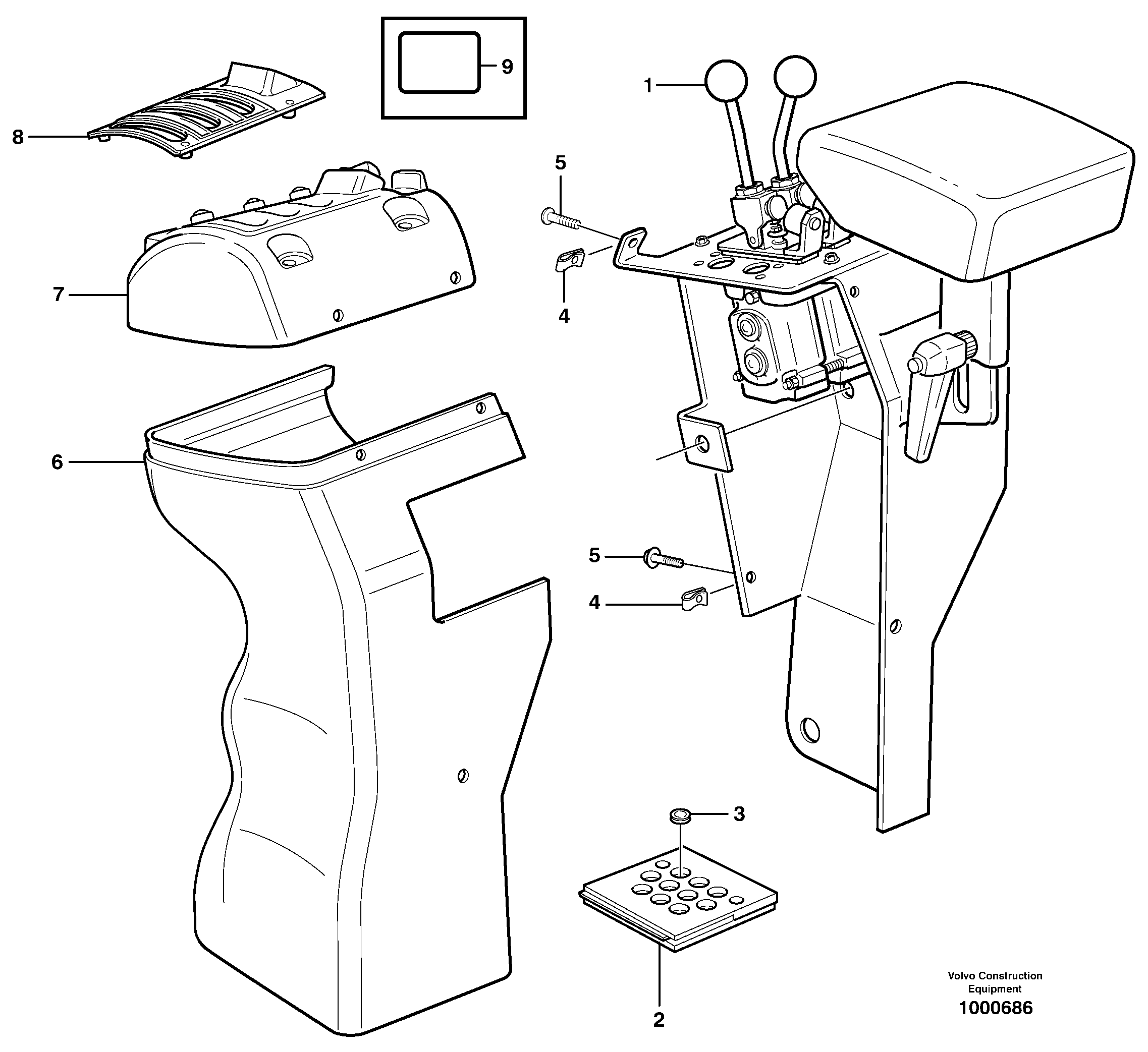 Схема запчастей Volvo L330D - 15939 Cover for servo valves L330D