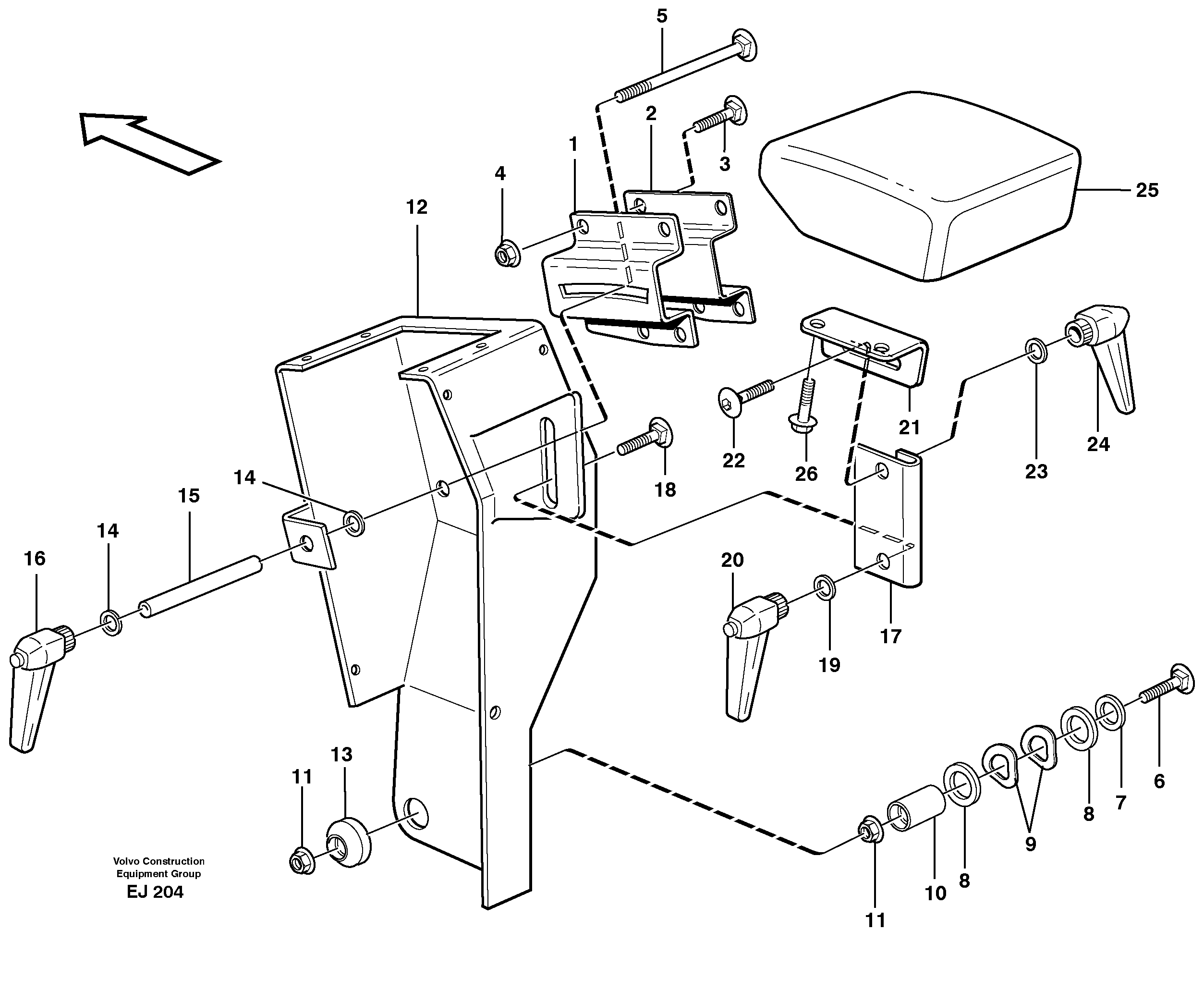 Схема запчастей Volvo L330D - 89863 Armrest L330D