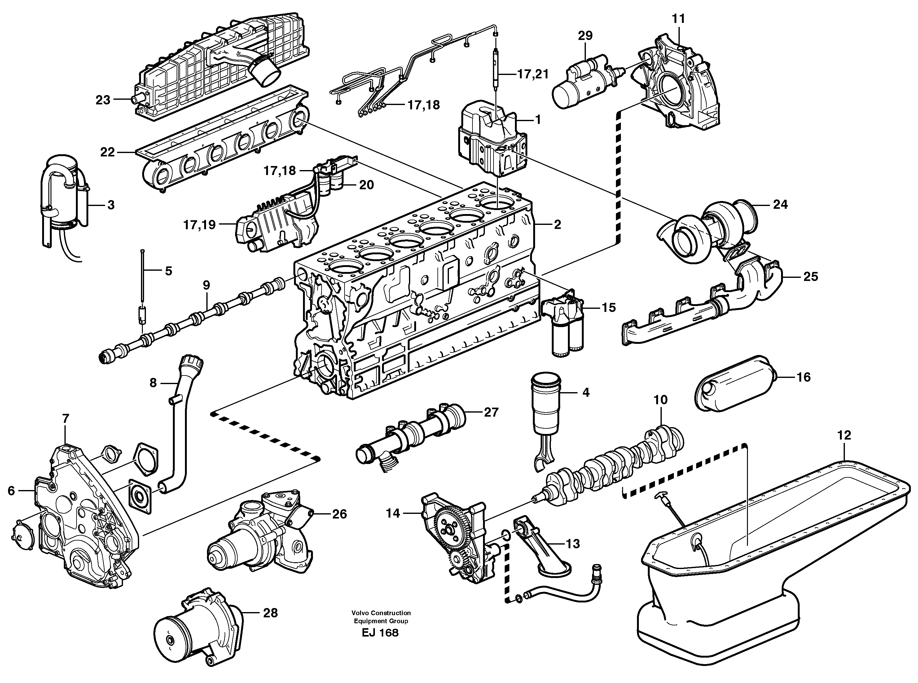 Схема запчастей Volvo L330D - 24330 Двигатель в сборе L330D