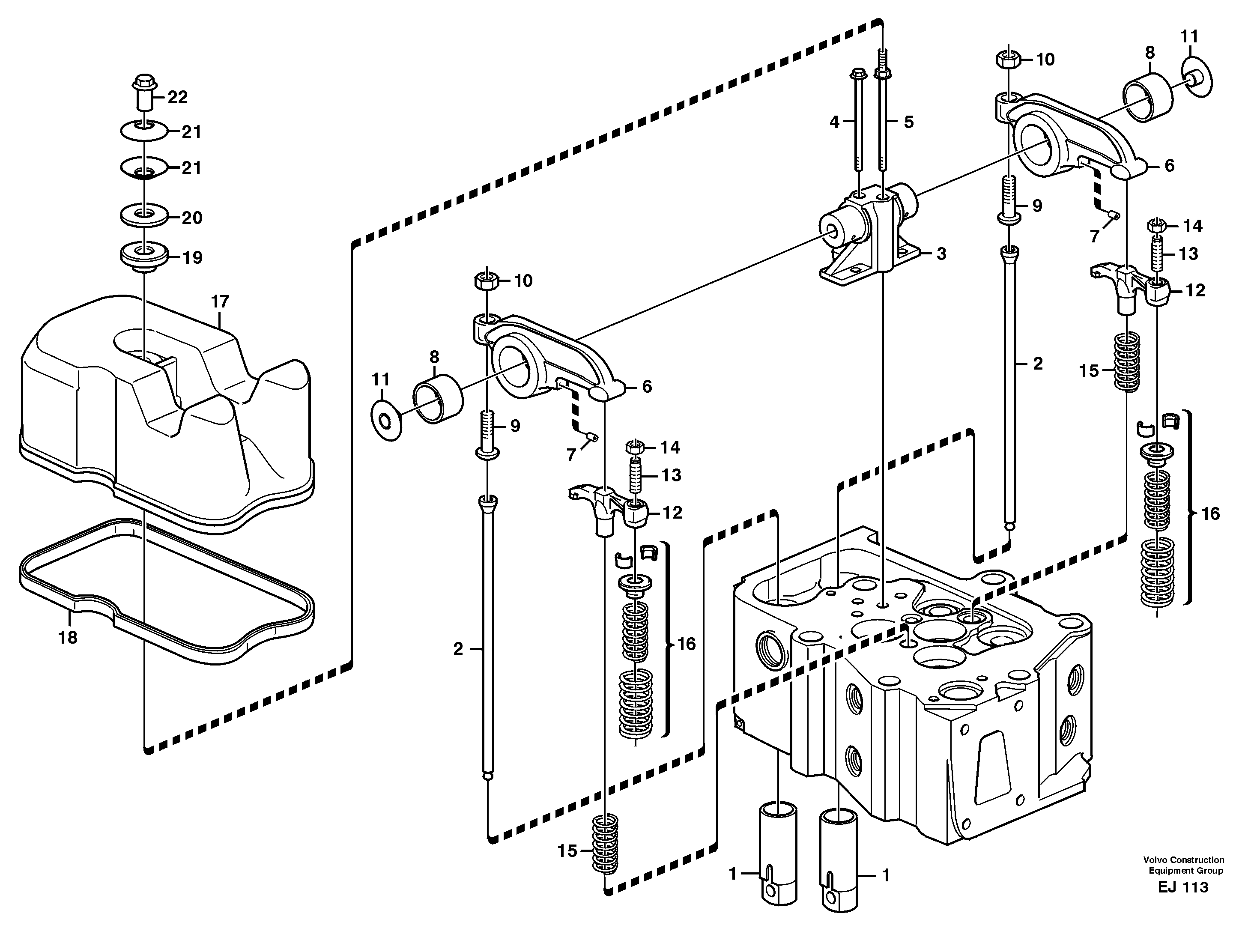 Схема запчастей Volvo L330D - 61978 Valve mechanism L330D