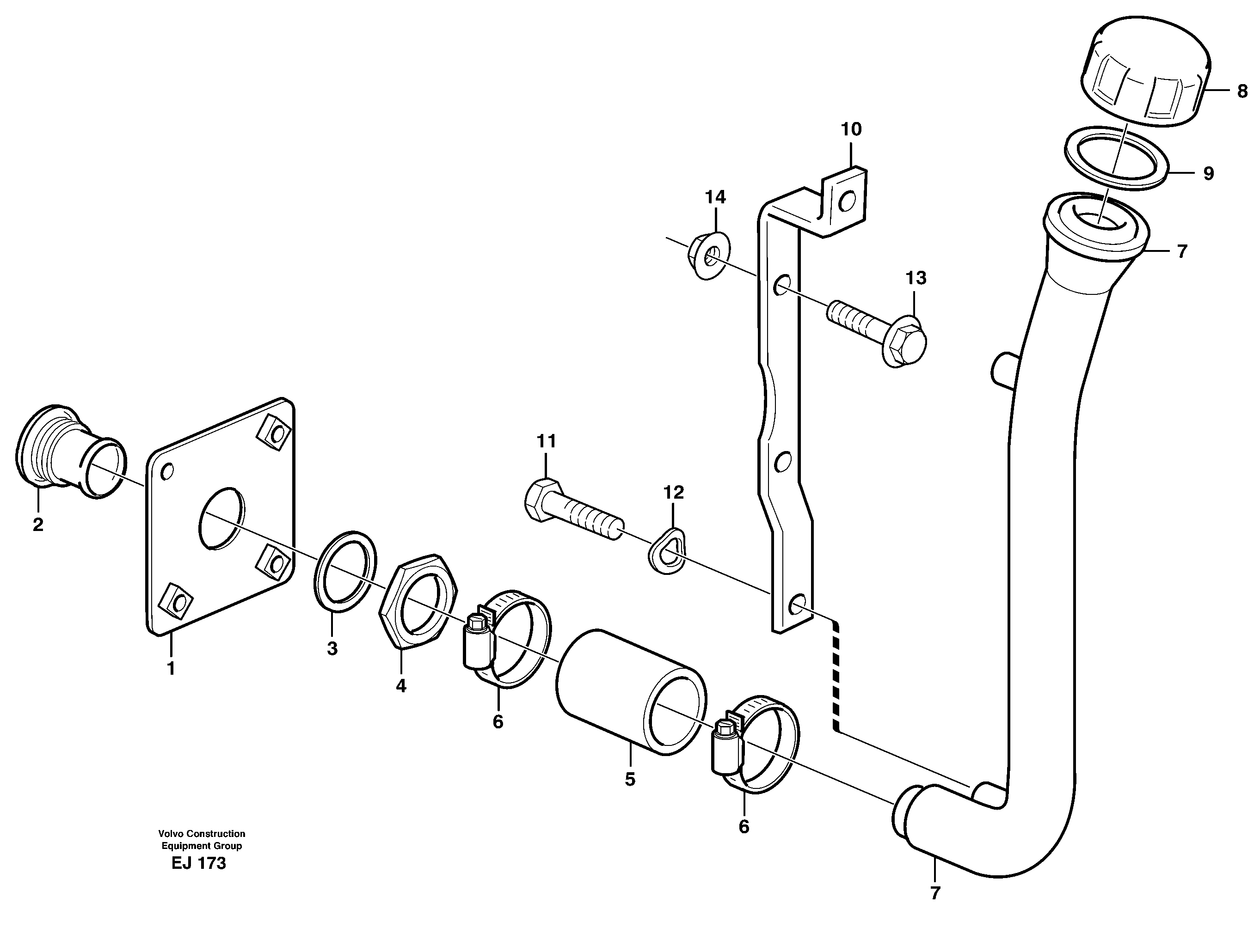 Схема запчастей Volvo L330D - 85436 Filler pipe L330D