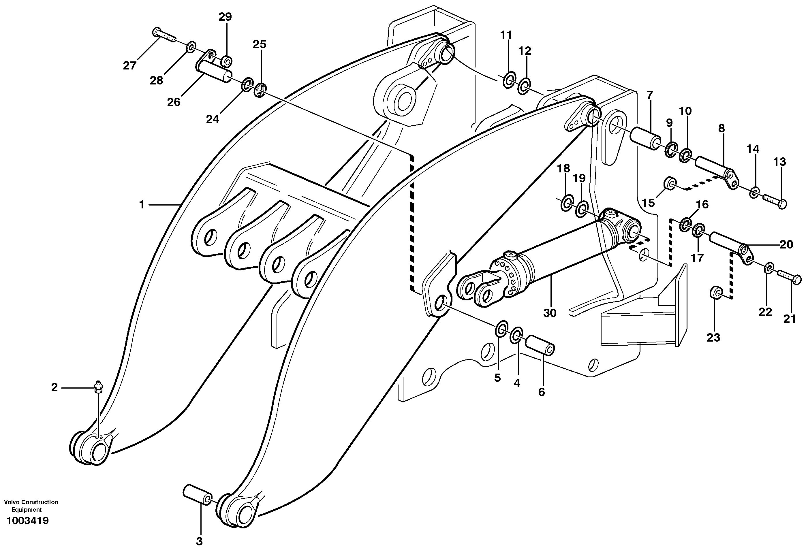 Схема запчастей Volvo L330D - 44114 Lifting unit L330D