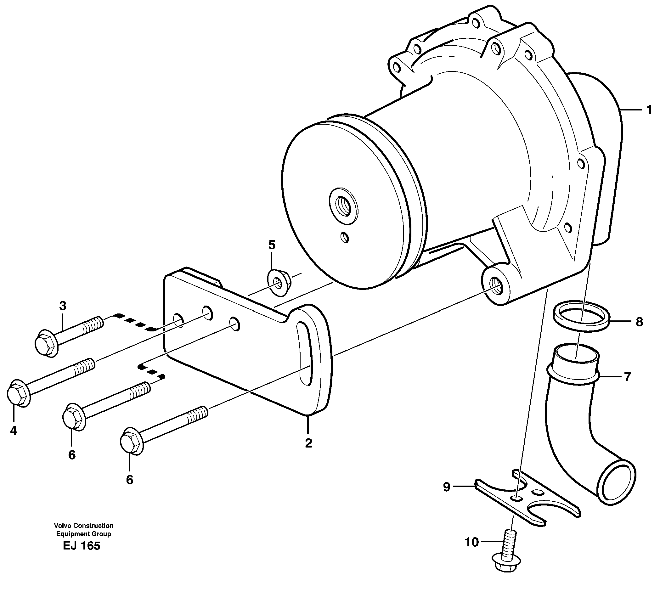 Схема запчастей Volvo L330D - 61981 Extra water pump with fitting parts L330D