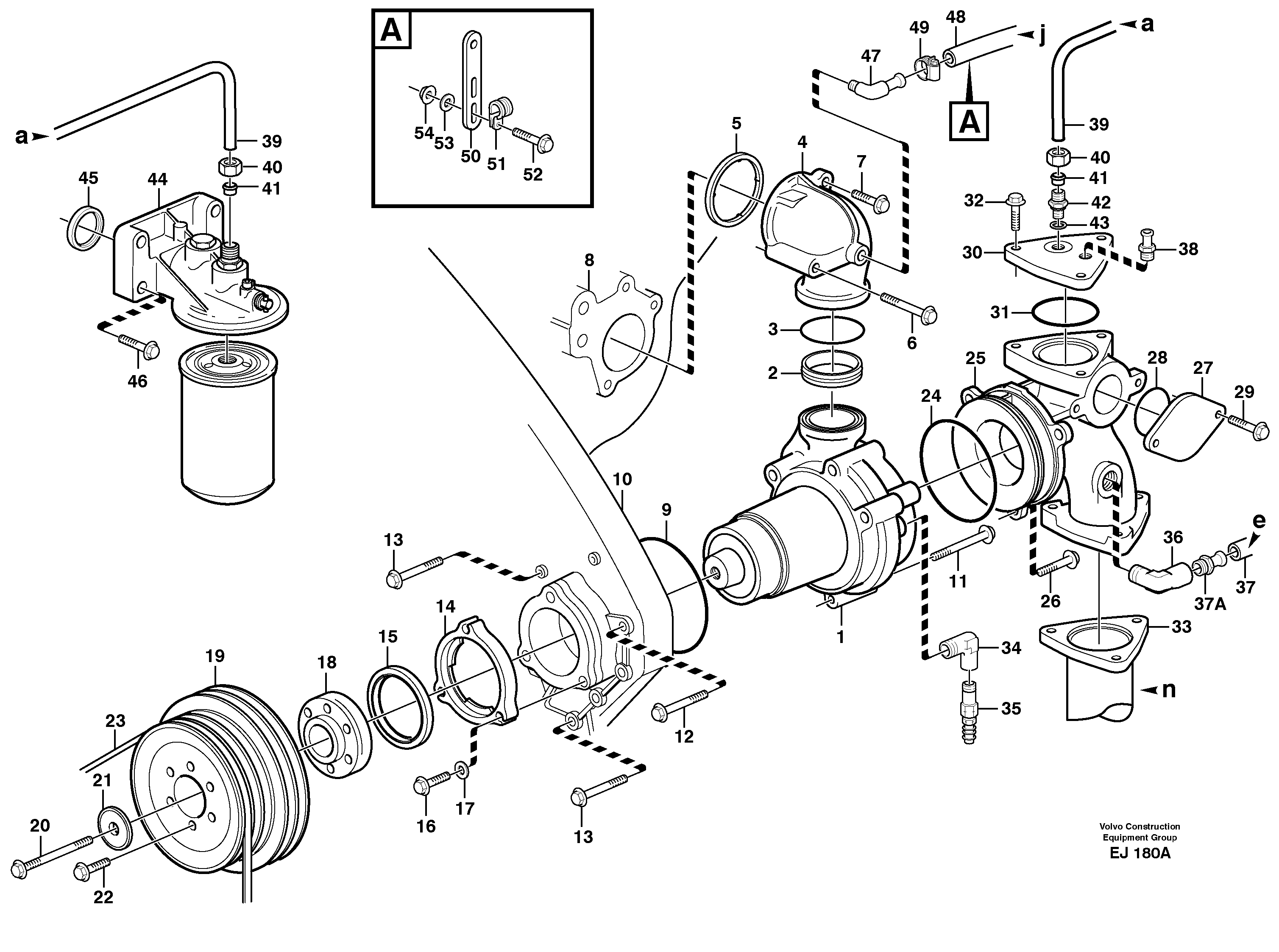 Схема запчастей Volvo L330D - 84859 Water pump with fitting parts L330D