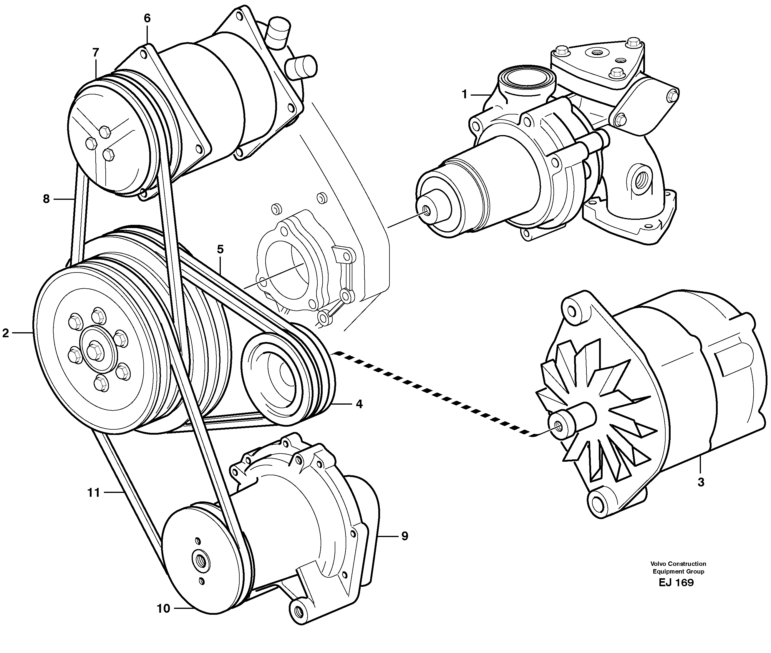 Схема запчастей Volvo L330D - 15267 Belt transmission L330D