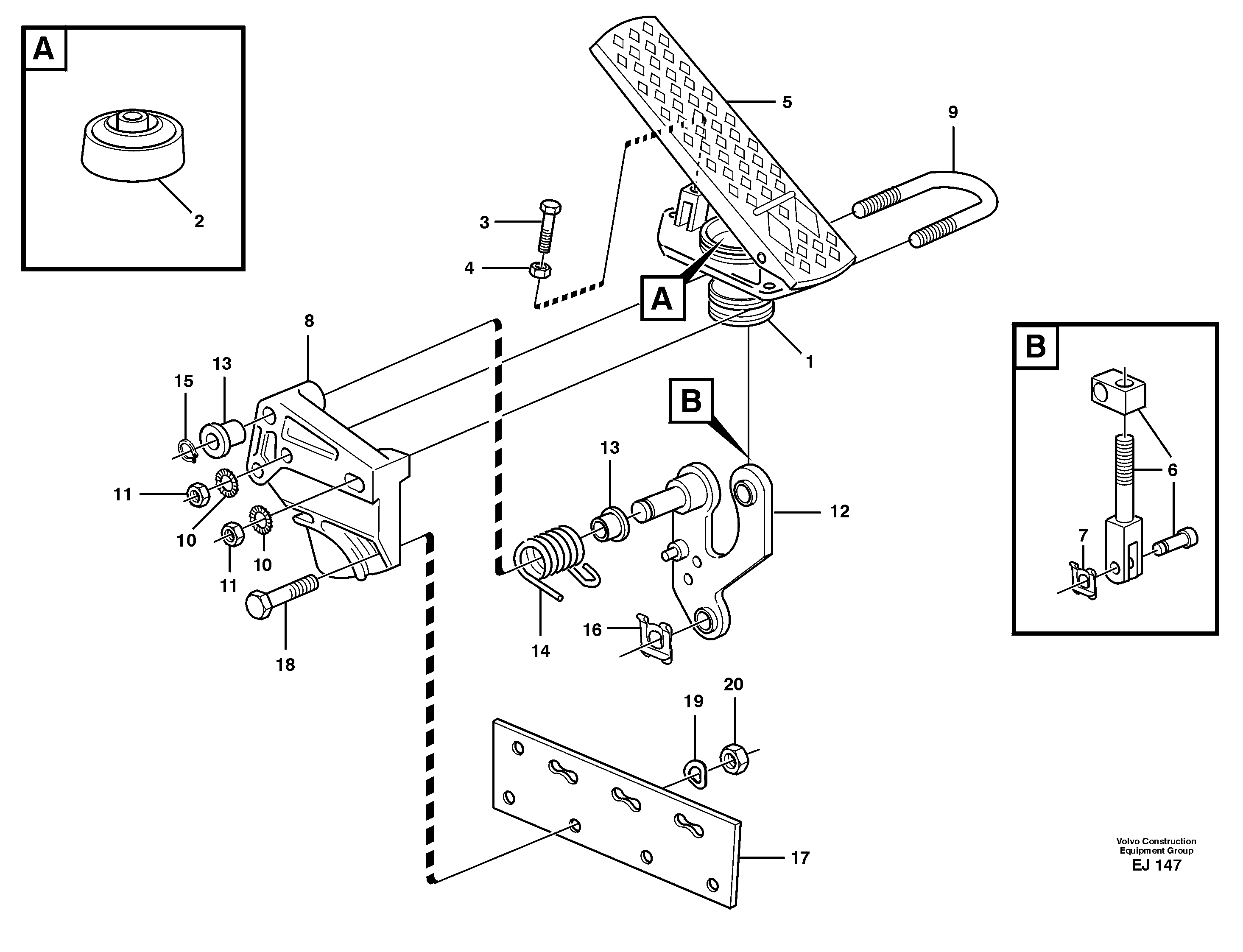 Схема запчастей Volvo L330D - 84039 Accelerator pedal L330D