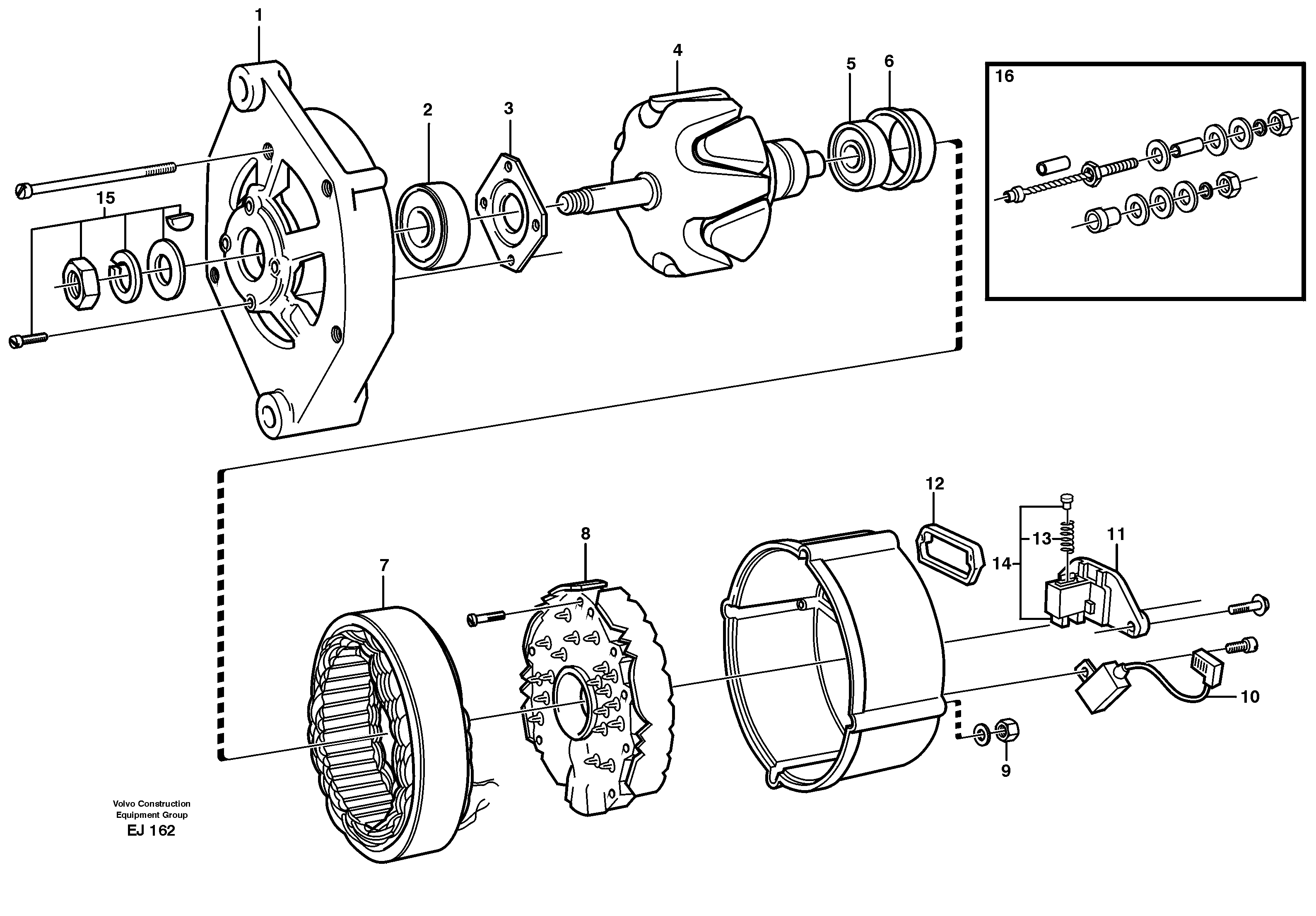 Схема запчастей Volvo L330D - 22619 Alternator L330D