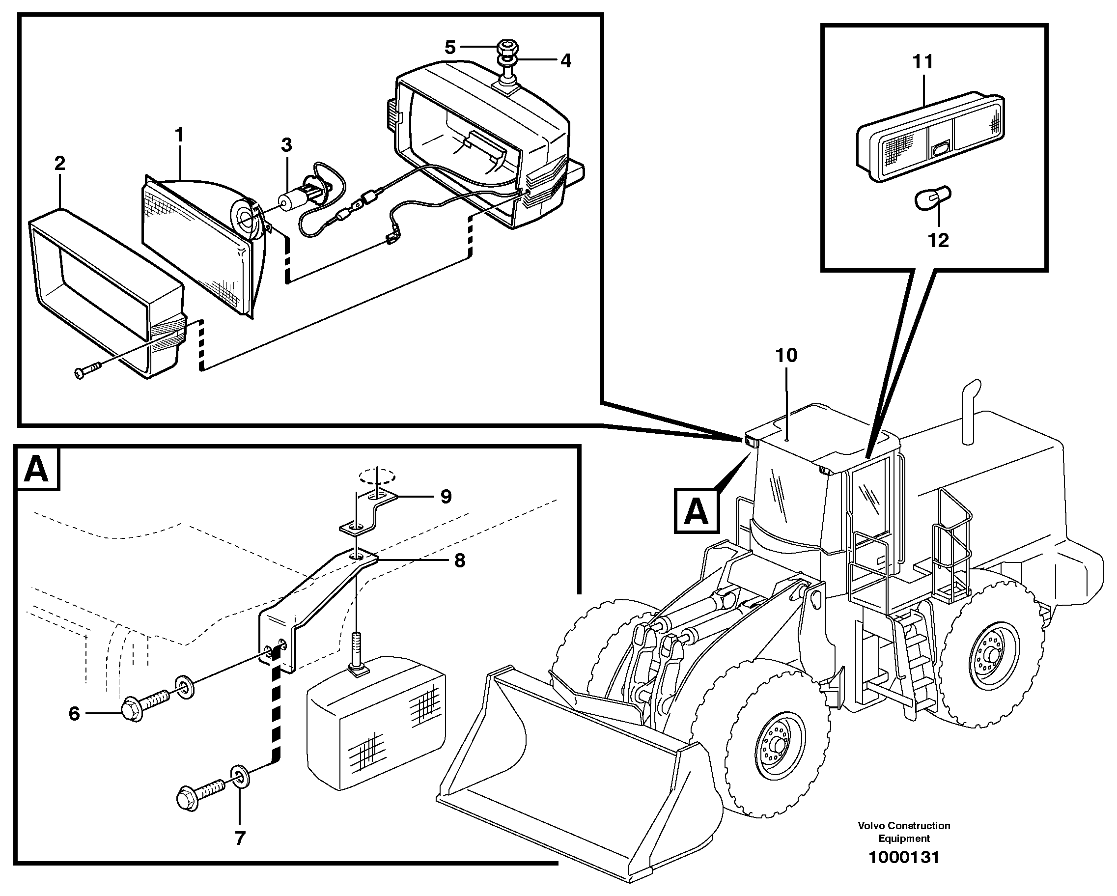 Схема запчастей Volvo L330D - 29510 Lighting, cab L330D