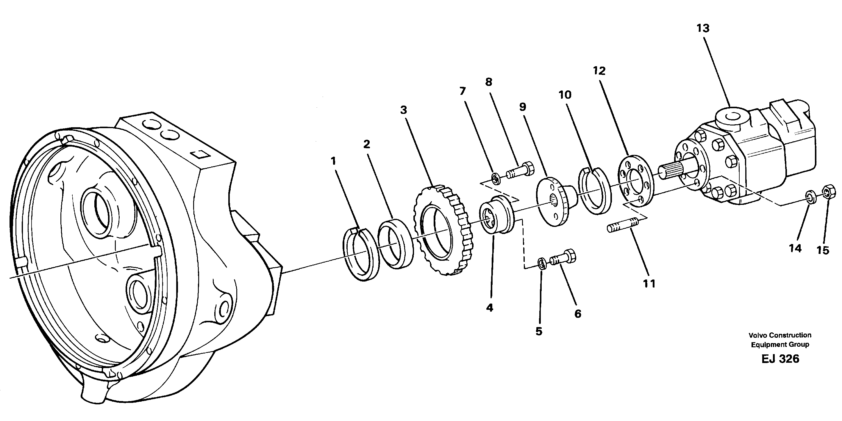 Схема запчастей Volvo L330D - 11164 Transmission oil pump andpump drive L330D