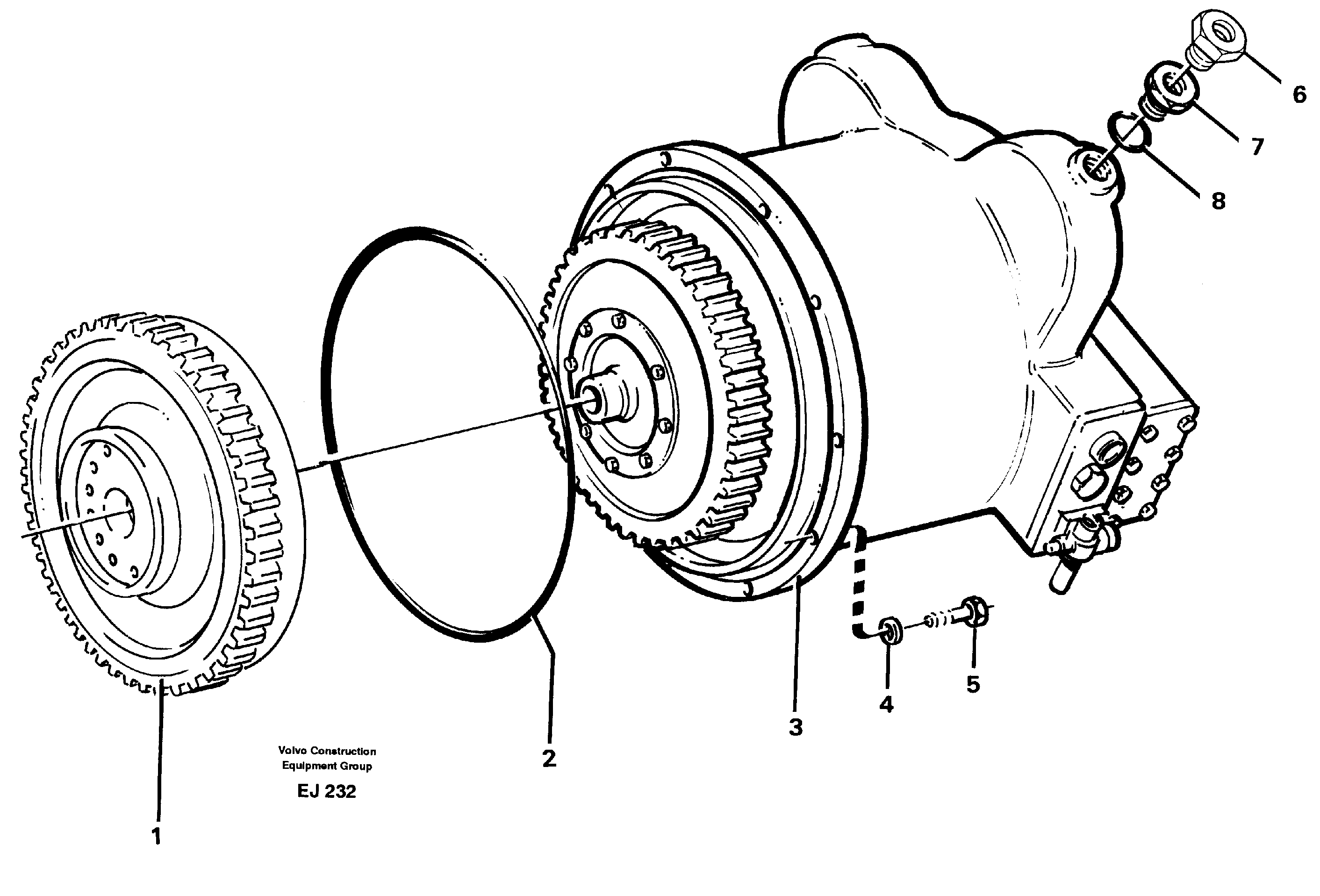 Схема запчастей Volvo L330D - 45331 Torque converter, mounting L330D