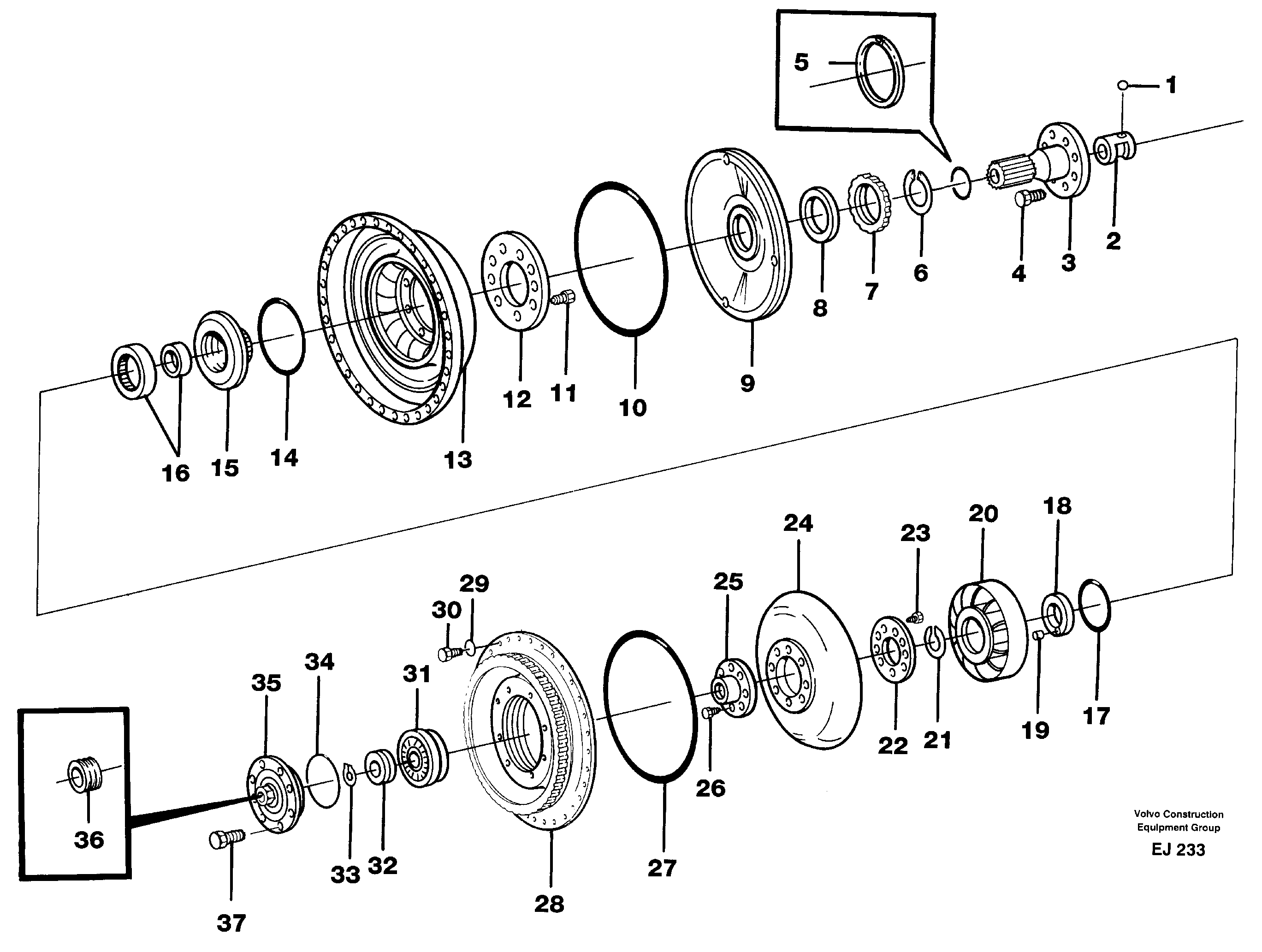 Схема запчастей Volvo L330D - 59259 Torque converter L330D