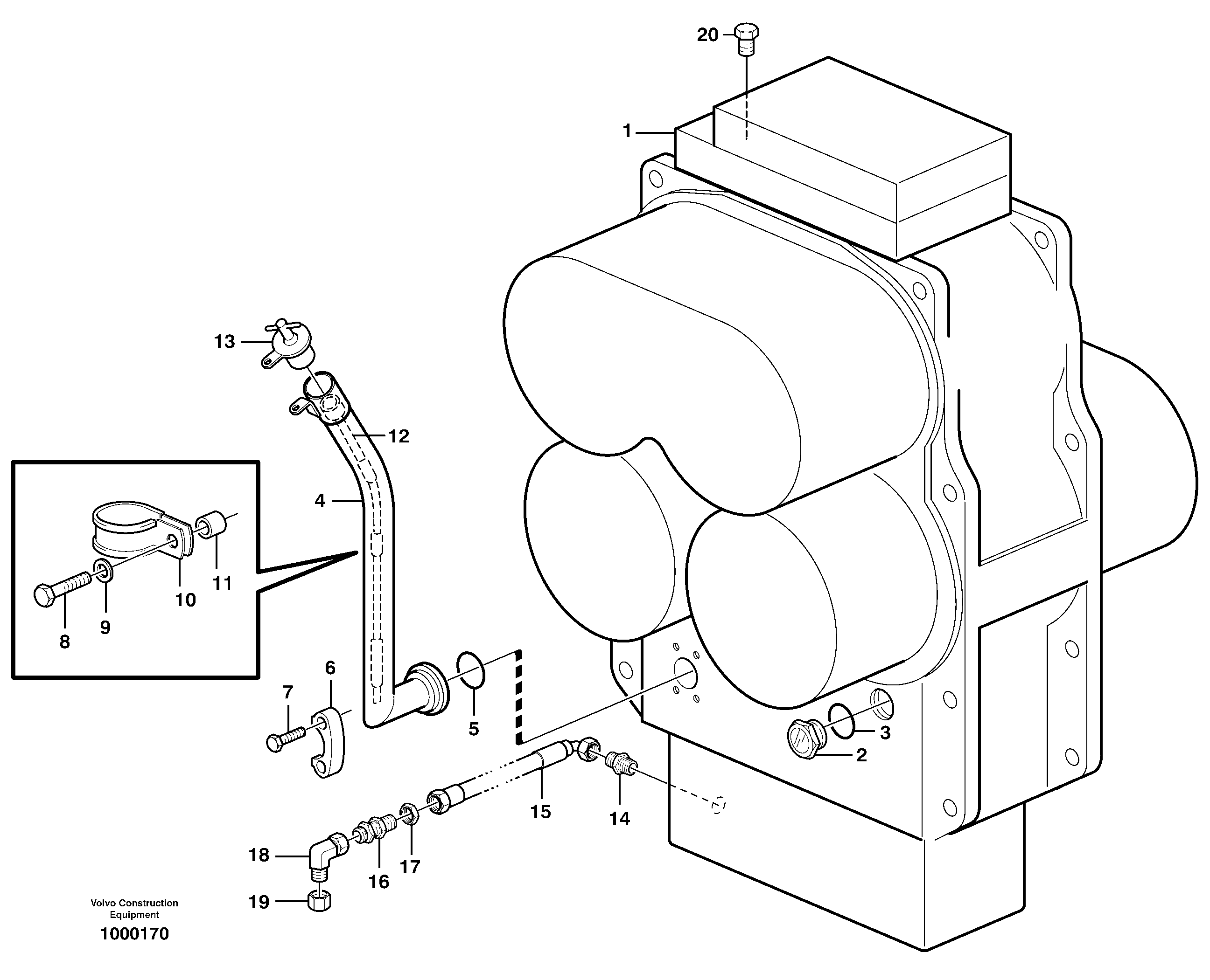 Схема запчастей Volvo L330D - 11167 Transmission: refill, drain L330D