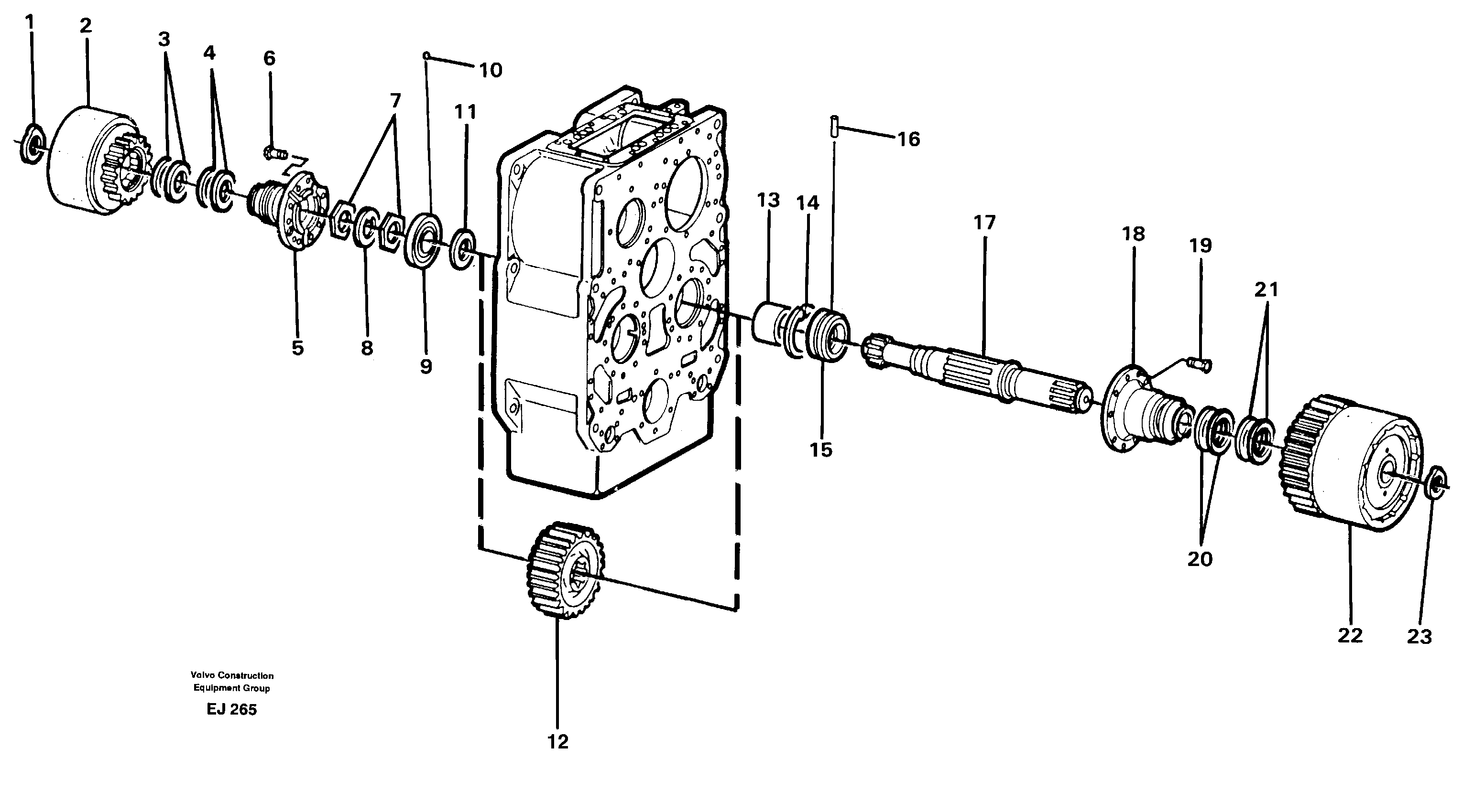 Схема запчастей Volvo L330D - 16109 Clutch shaft, 1st & 3rd L330D