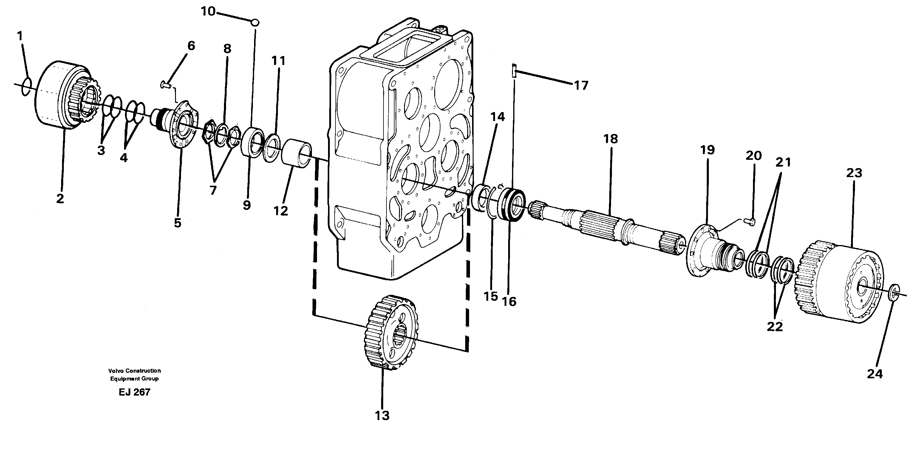 Схема запчастей Volvo L330D - 16113 Clutch shaft, 2nd & 4th L330D