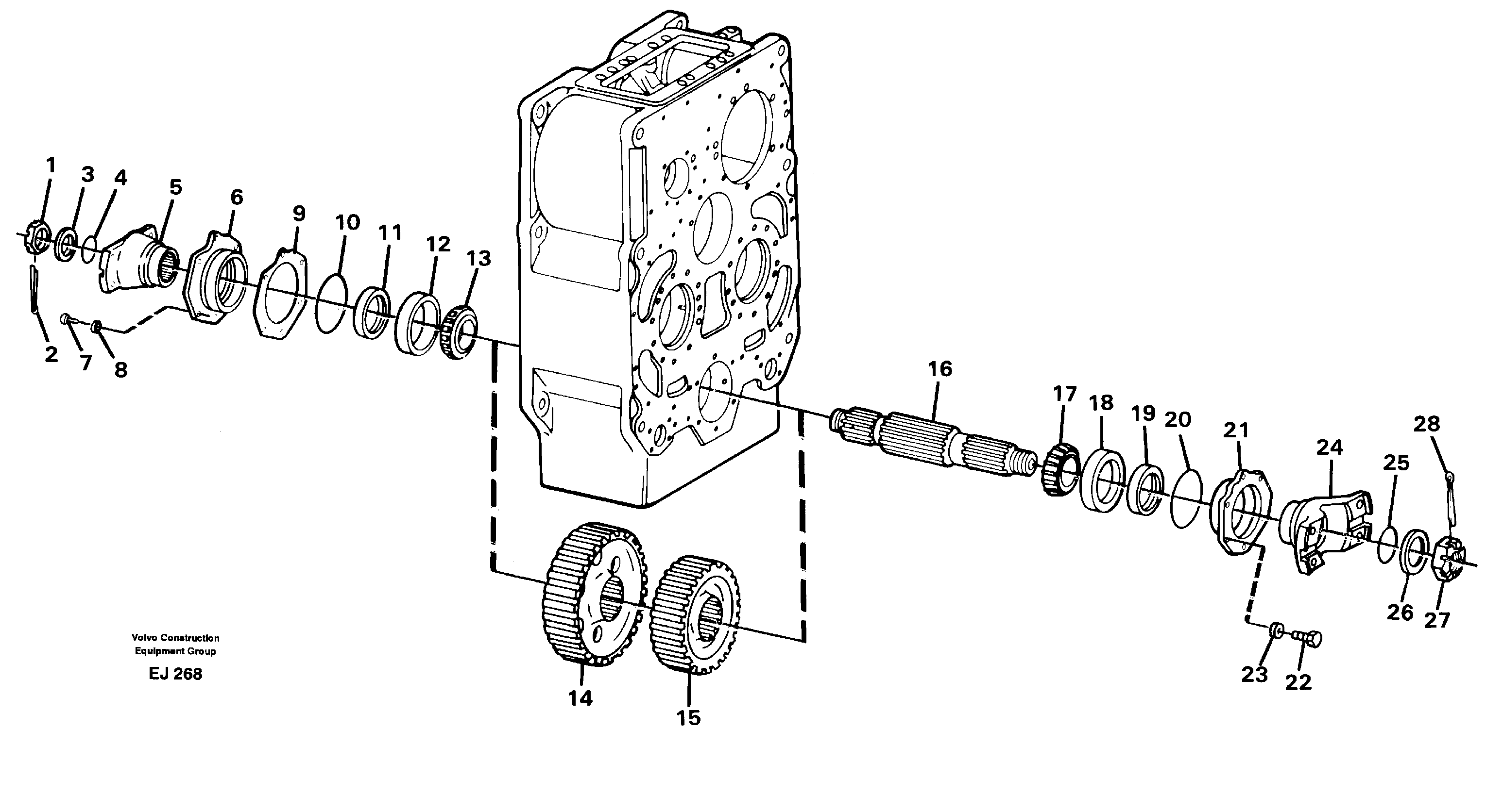 Схема запчастей Volvo L330D - 16115 Output gear L330D