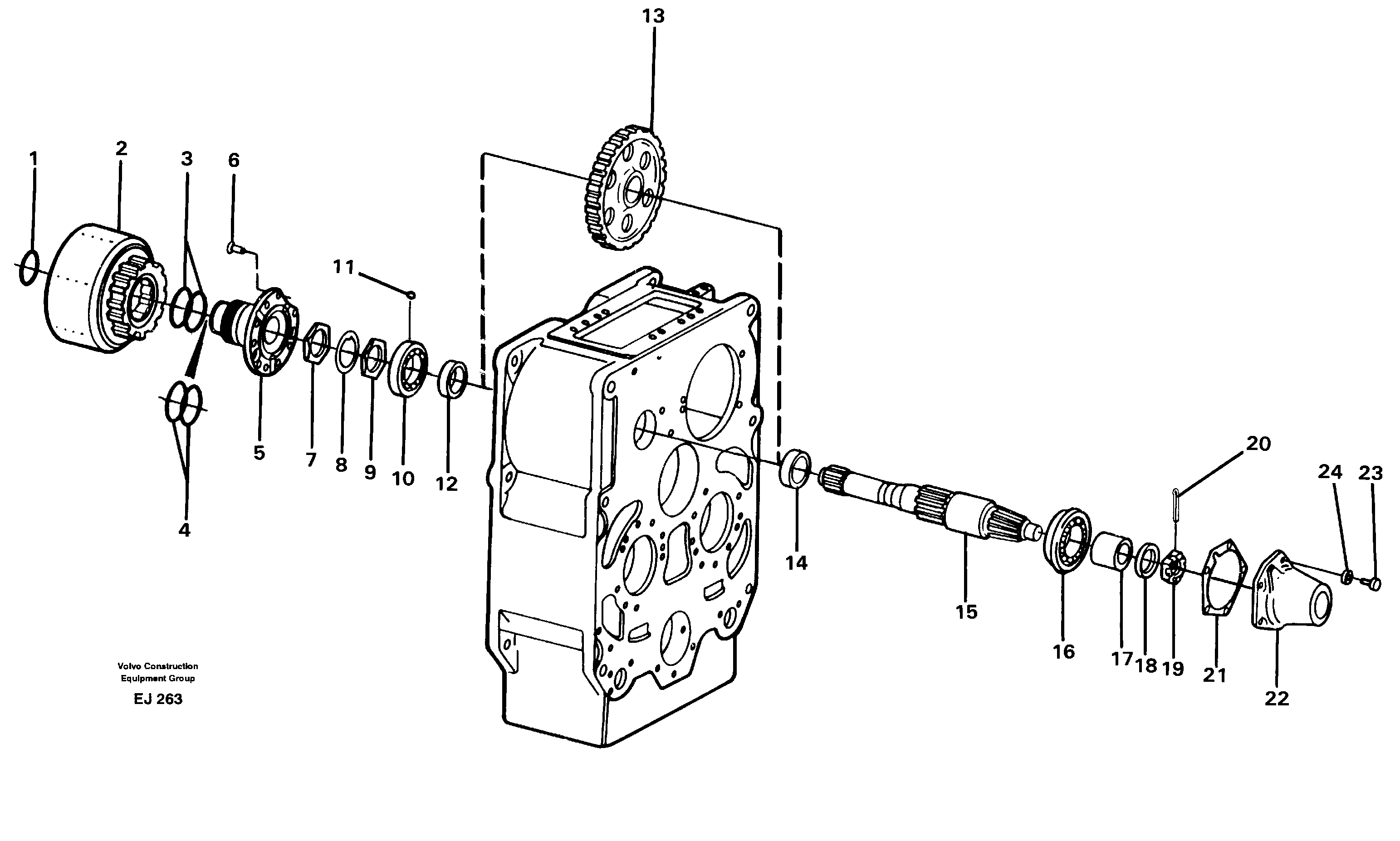 Схема запчастей Volvo L330D - 28505 Reverse shaft L330D