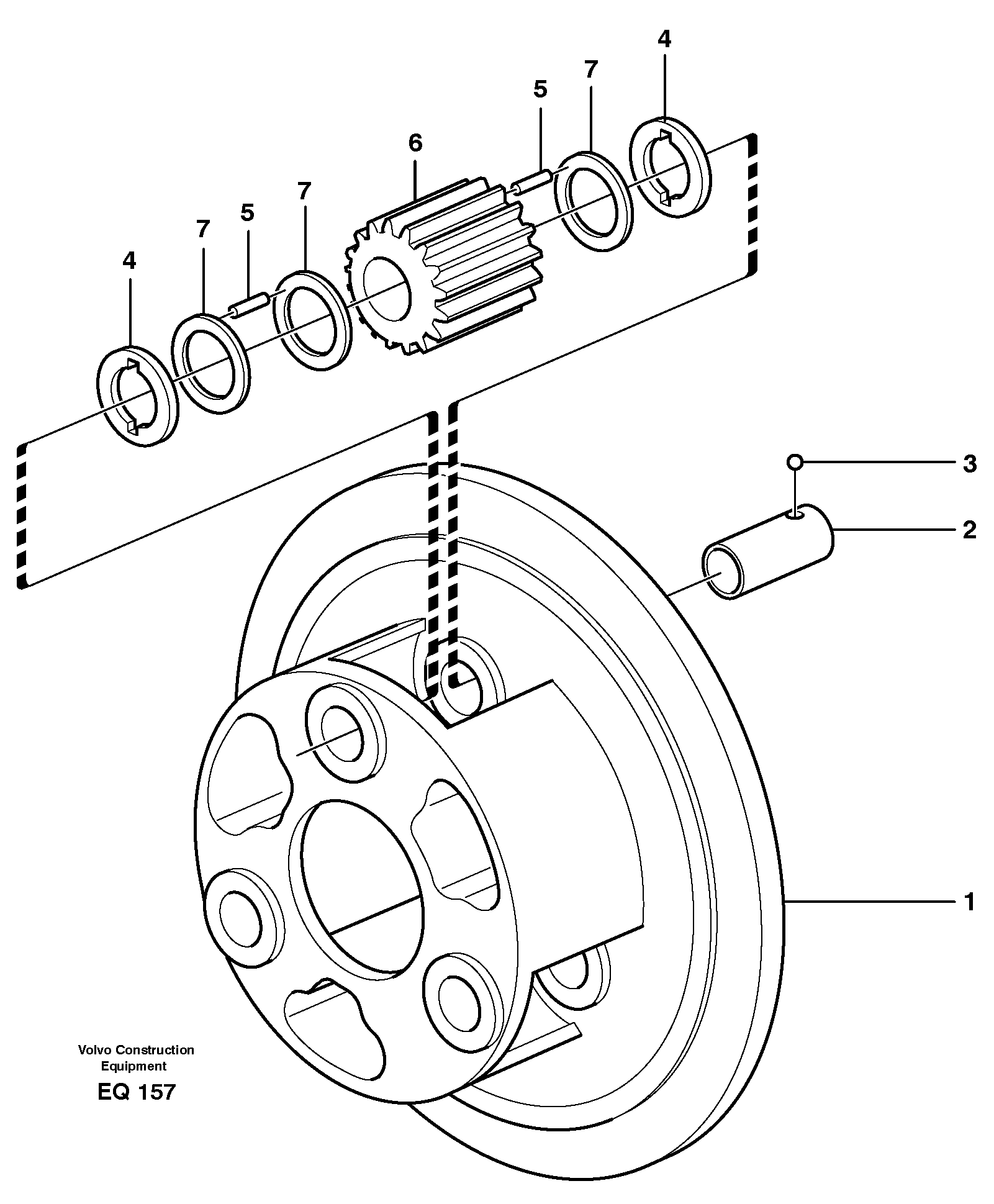 Схема запчастей Volvo L330D - 25028 Planet carrier, front L330D