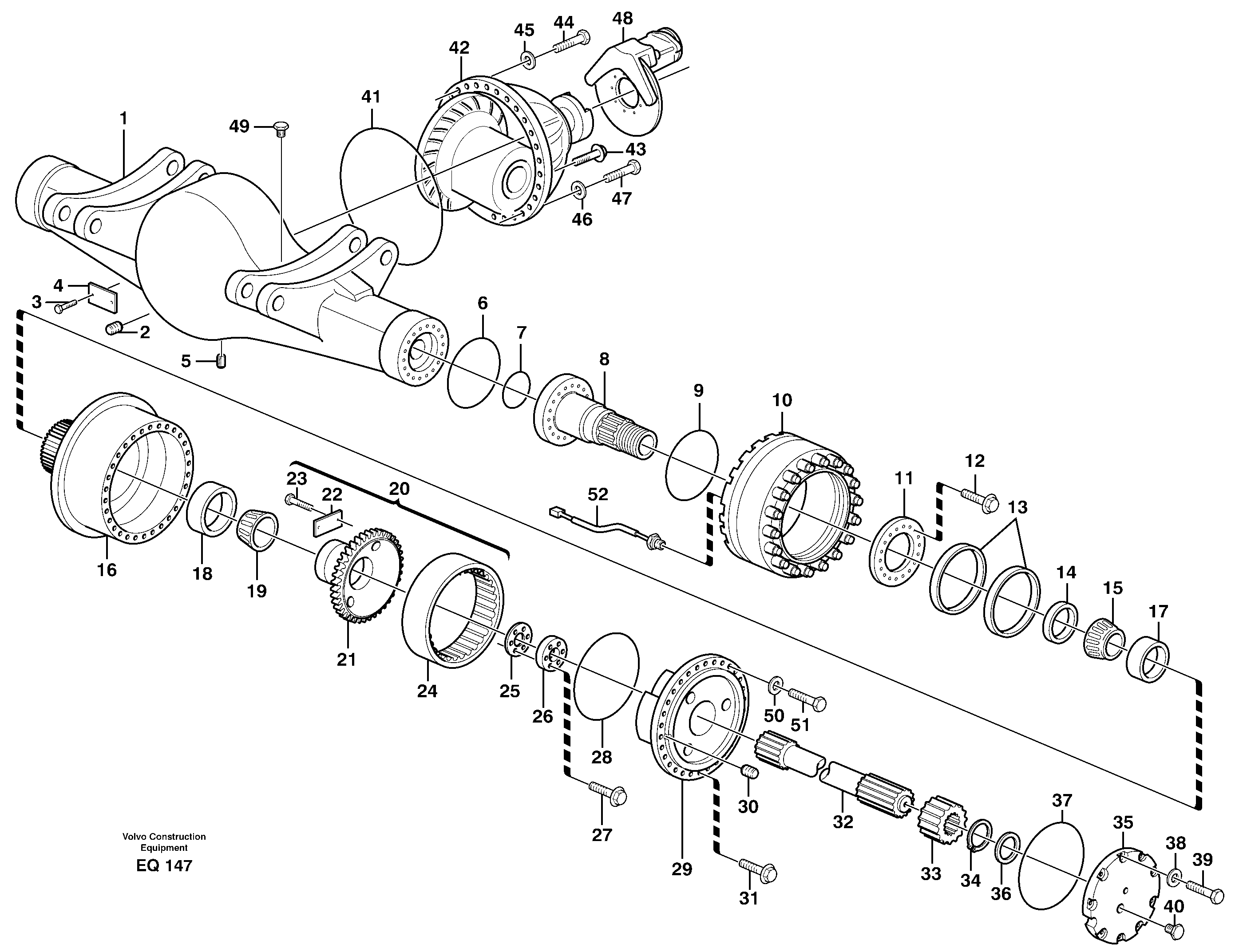 Схема запчастей Volvo L330D - 31519 Axle, front L330D