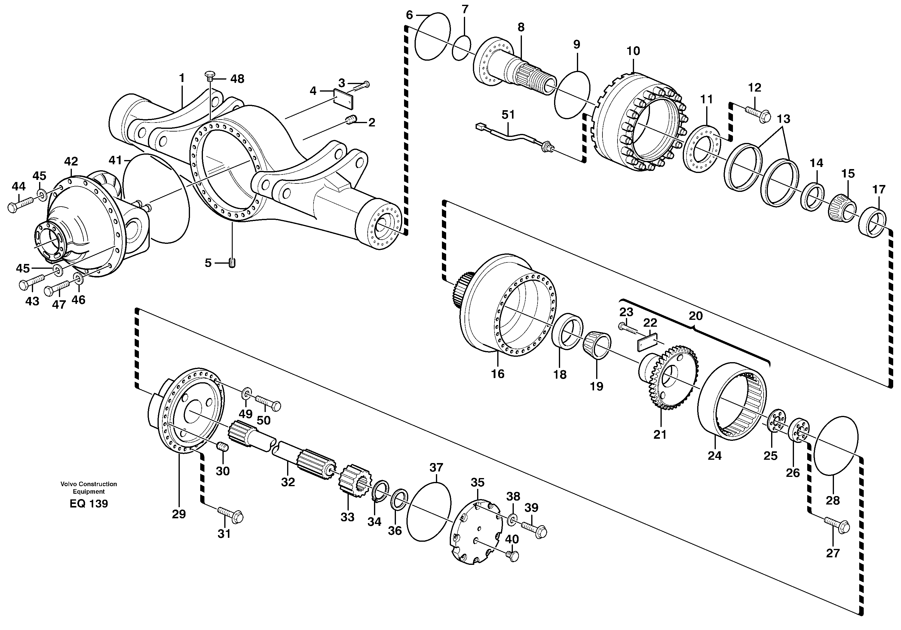 Схема запчастей Volvo L330D - 31521 Мост задний (ось) L330D