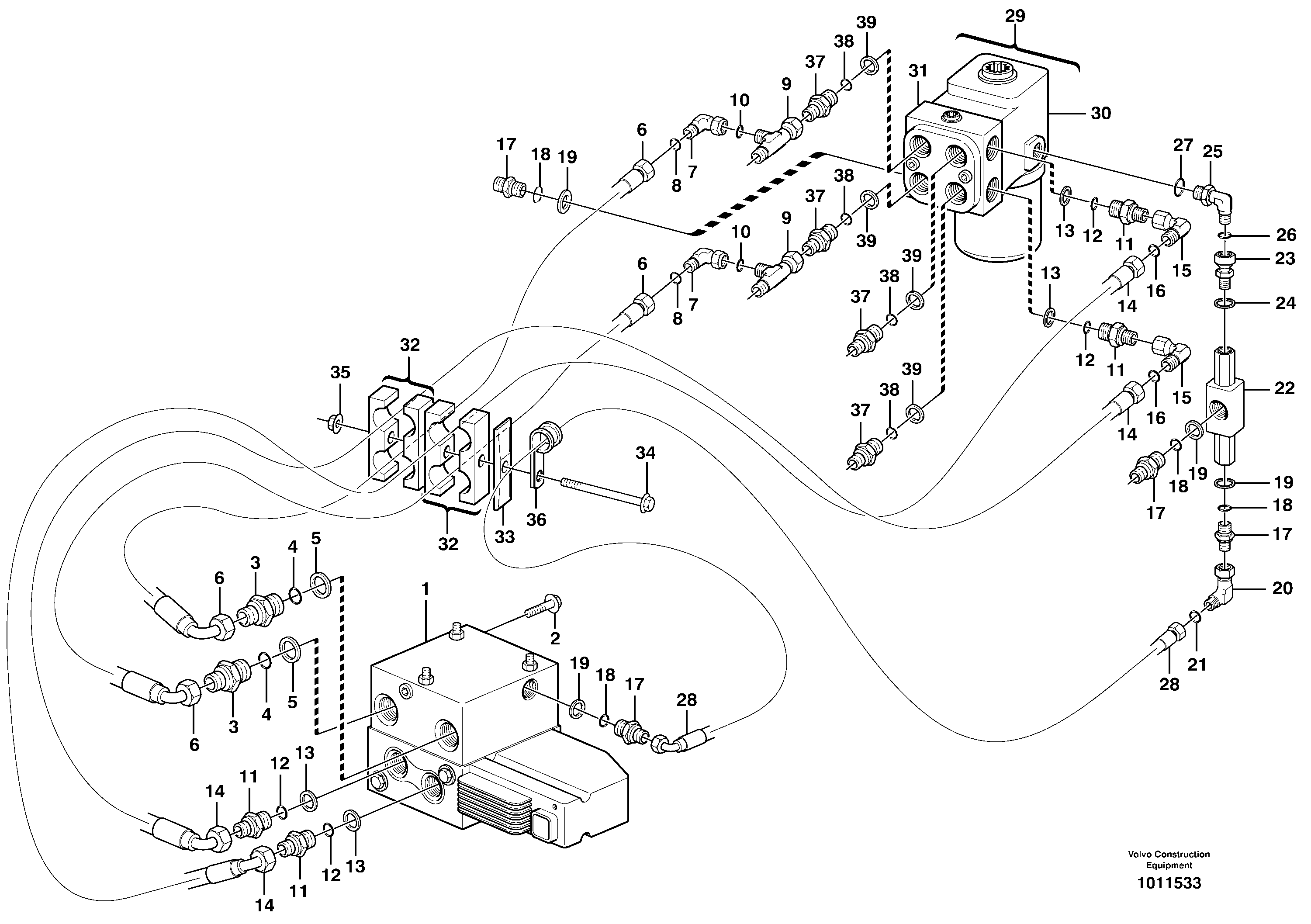 Схема запчастей Volvo L330D - 74000 CDC - steering L330D