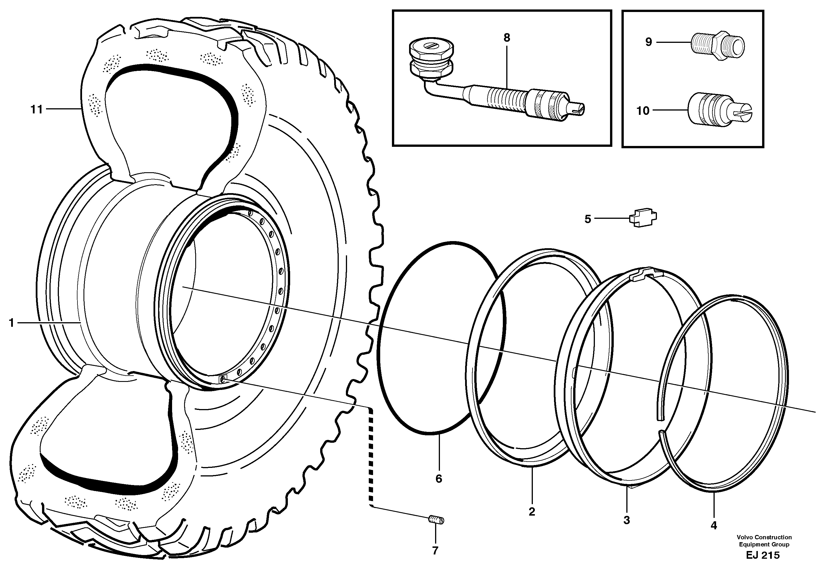 Схема запчастей Volvo L330D - 51547 Wheel L330D