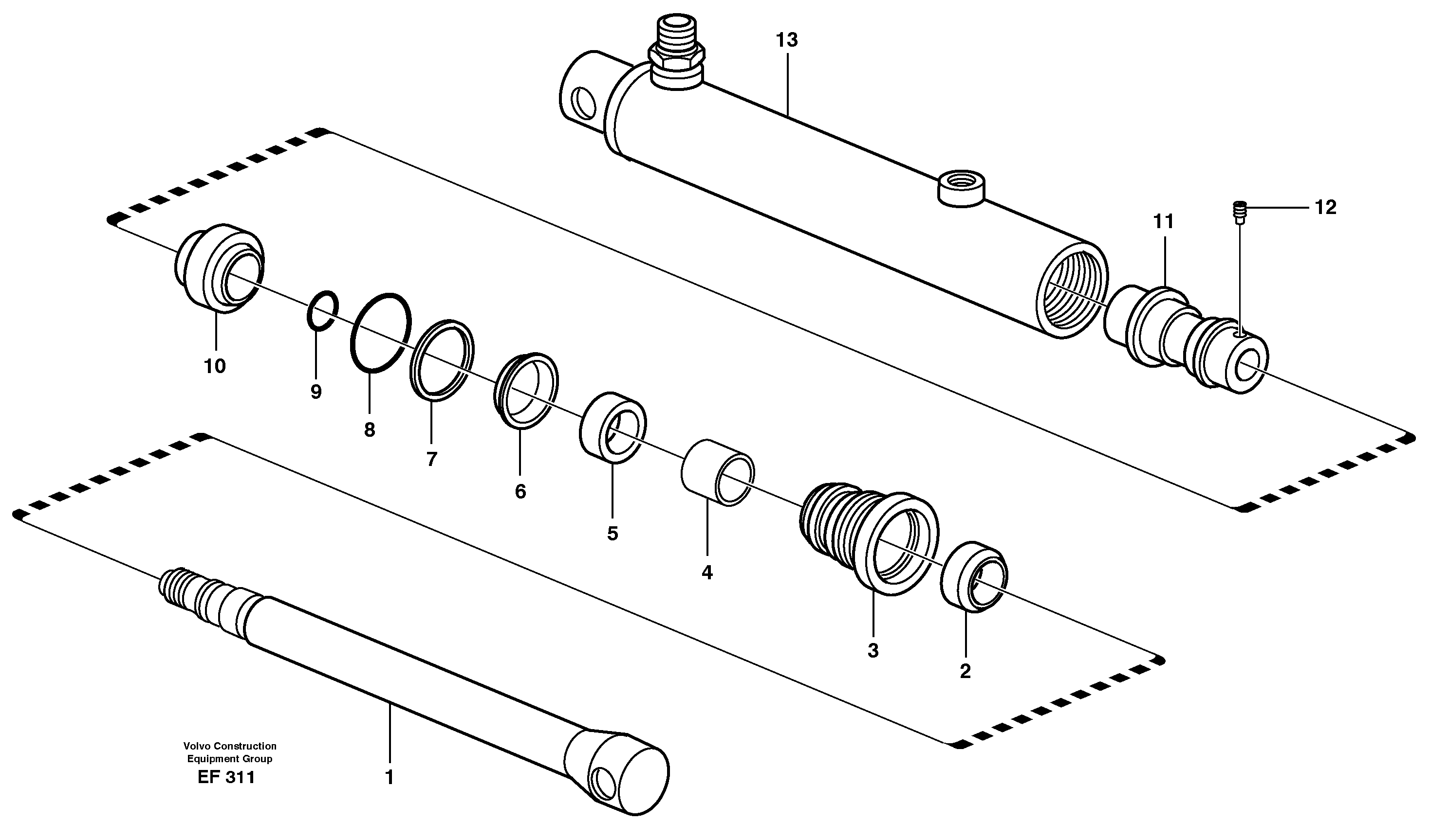 Схема запчастей Volvo L150D - 38672 Hydraulic cylinder L150D