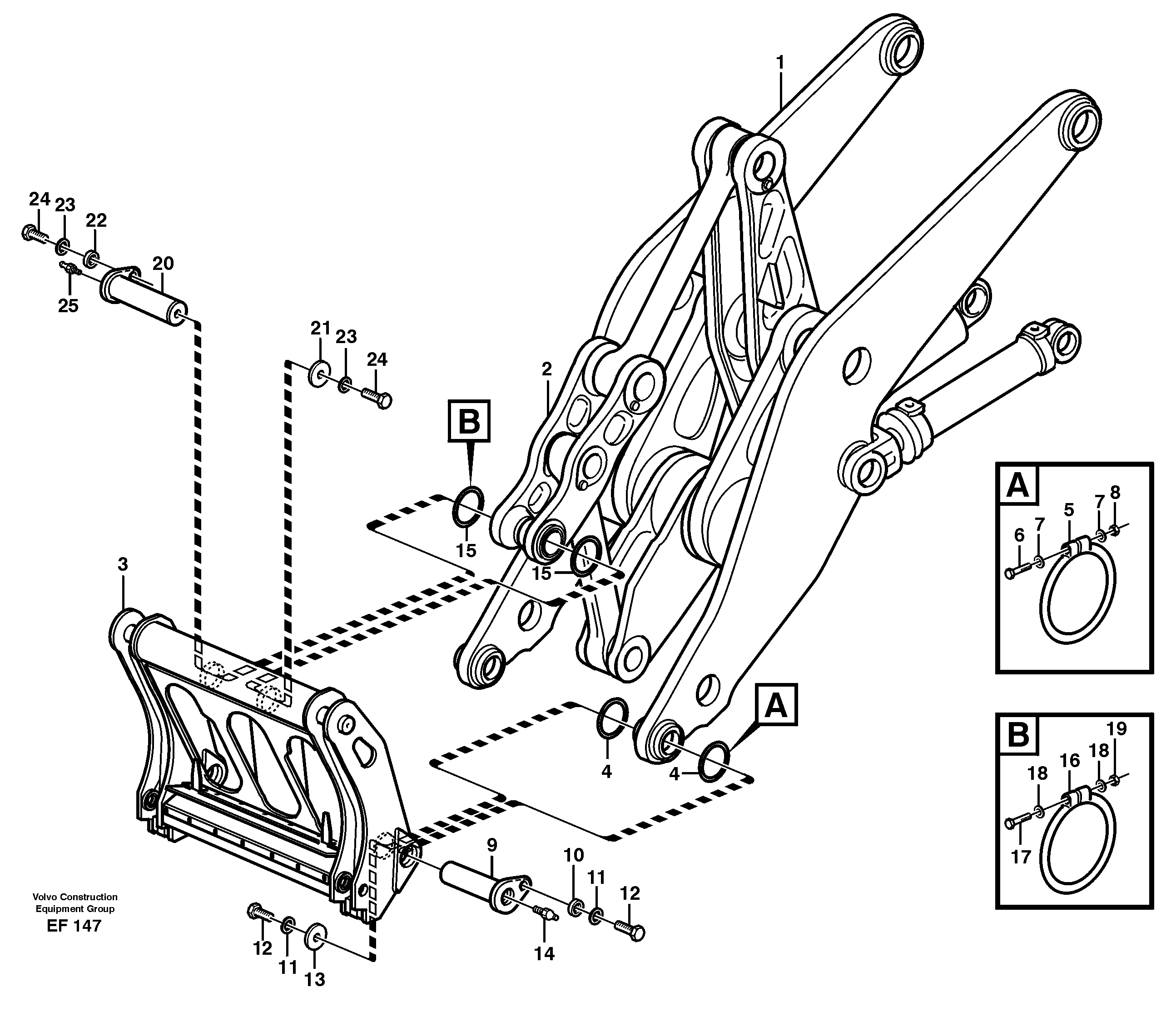 Схема запчастей Volvo L150D - 14276 Assemble attachment bracket L150D