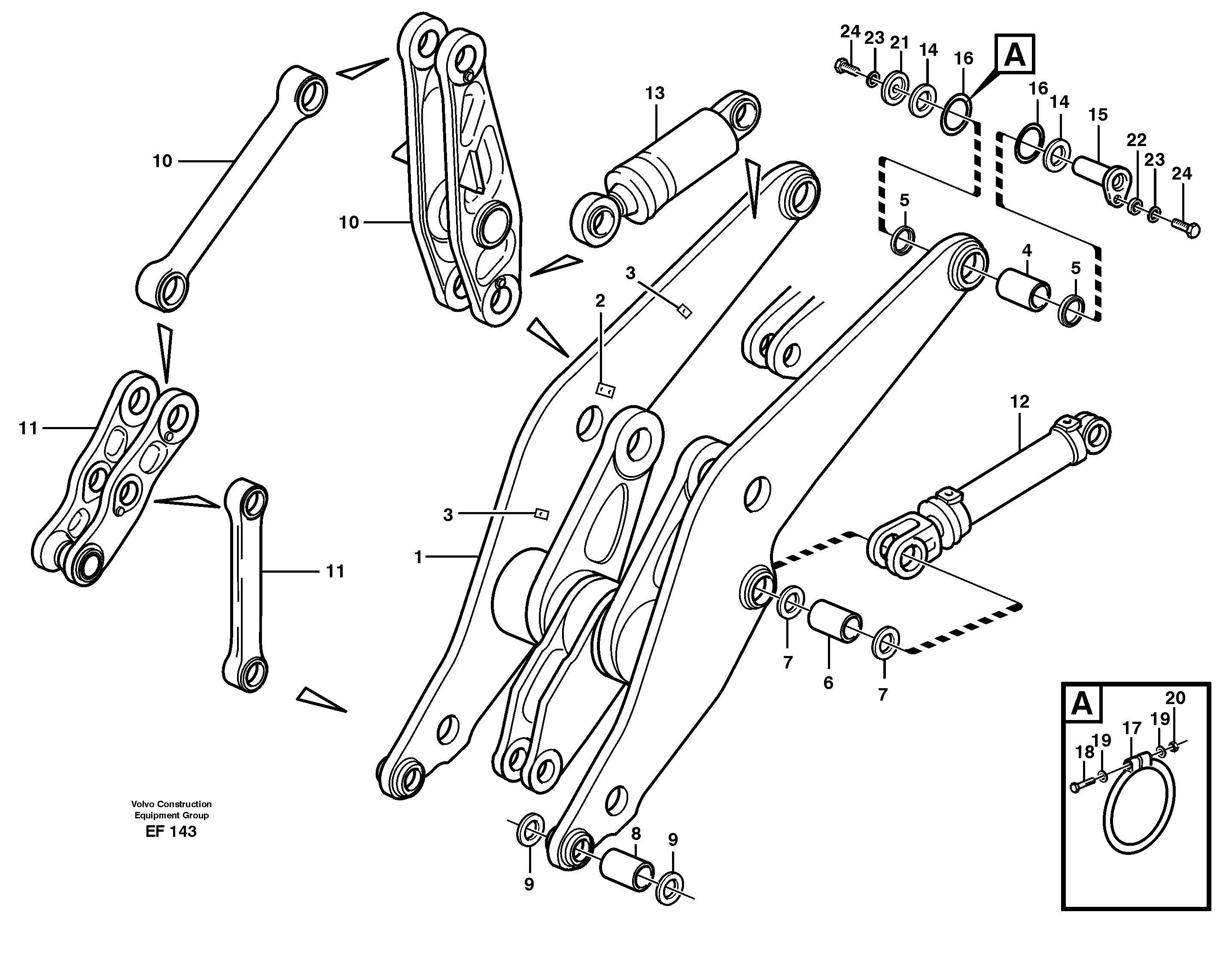 Схема запчастей Volvo L150D - 58760 Lifting framework with assembly parts L150D