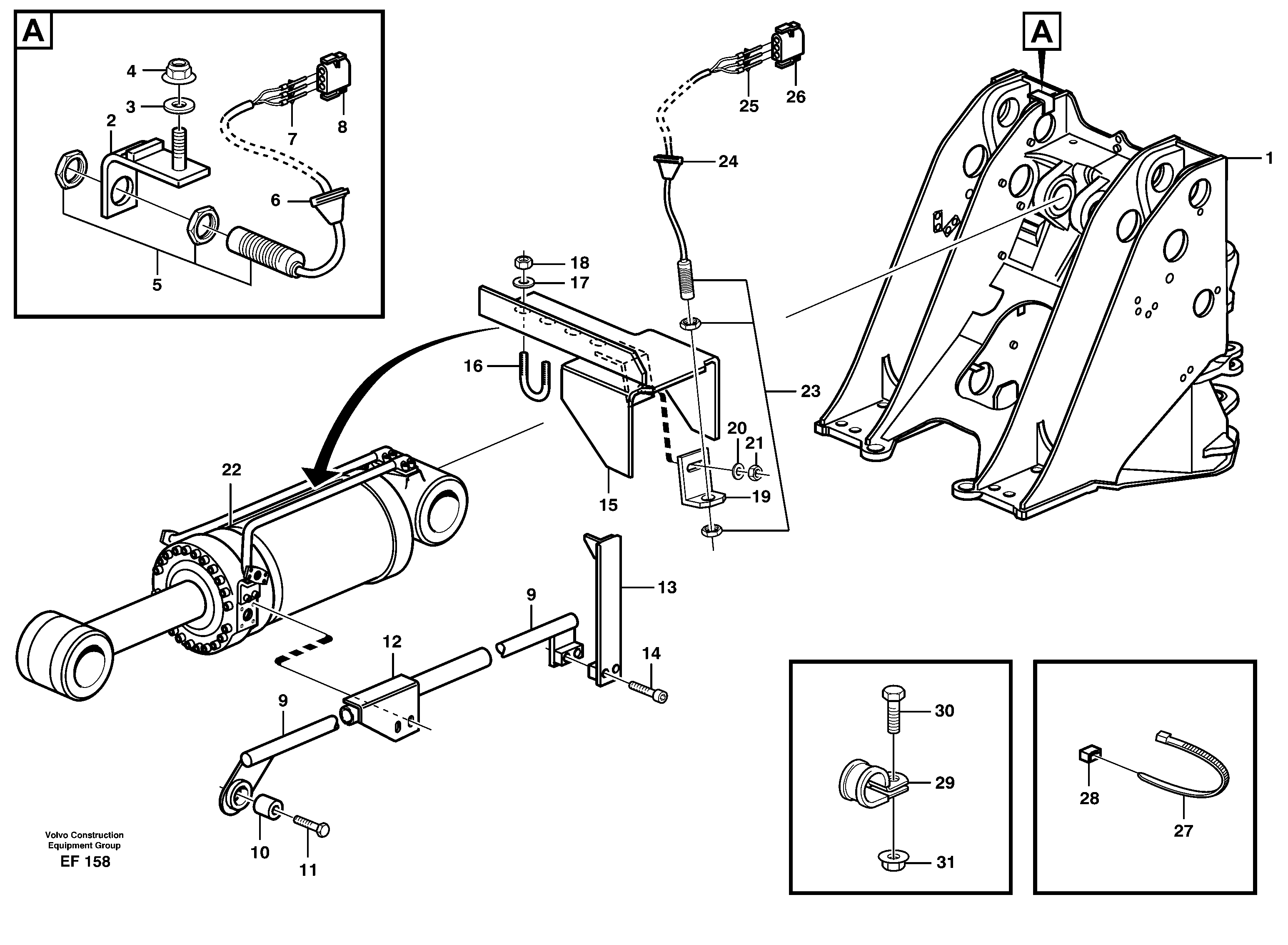 Схема запчастей Volvo L150D - 82576 Bucket positioner and boom kickout L150D