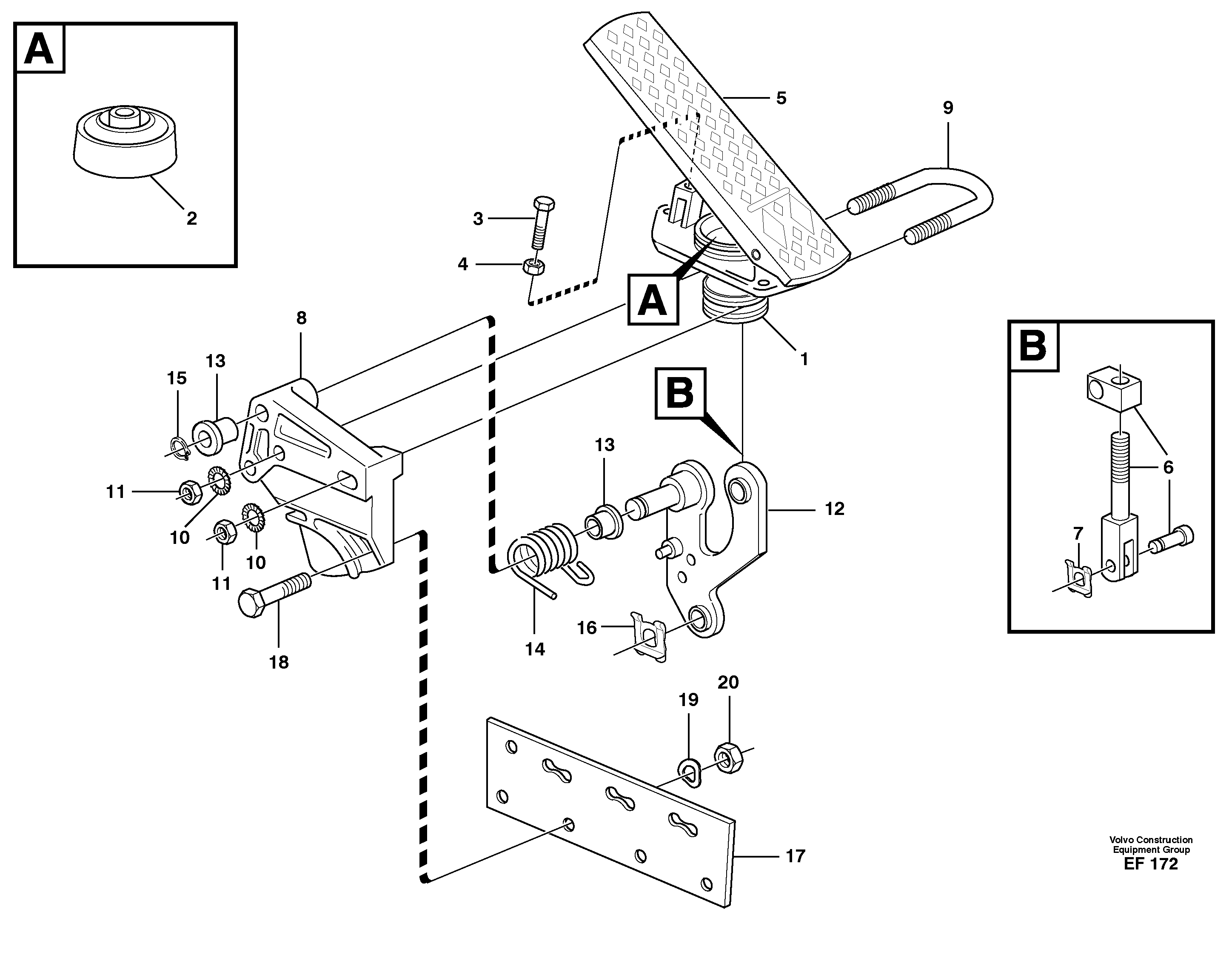 Схема запчастей Volvo L150D - 82296 Accelerator pedal L150D