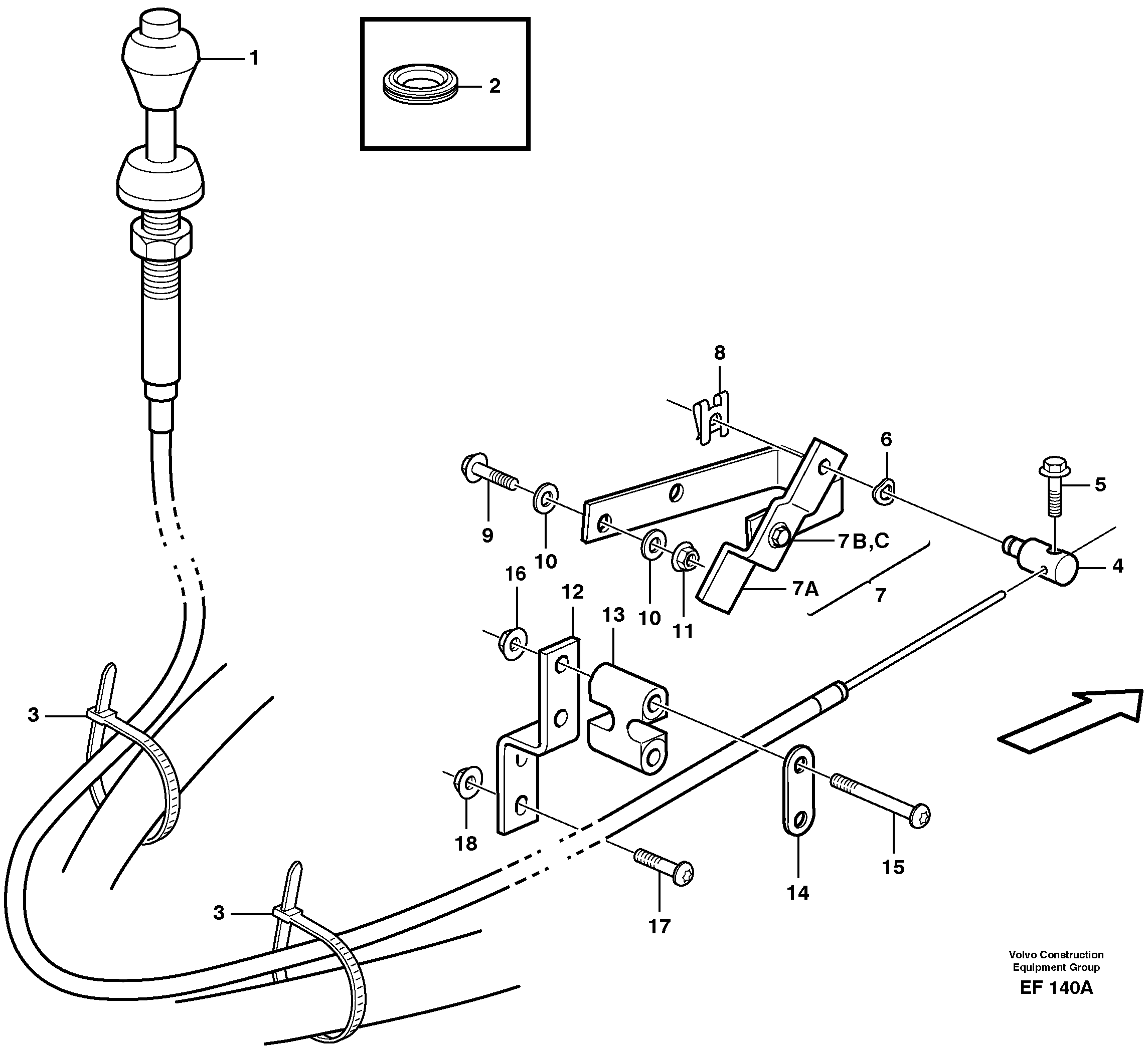 Схема запчастей Volvo L150D - 48085 Hand throttle control L150D