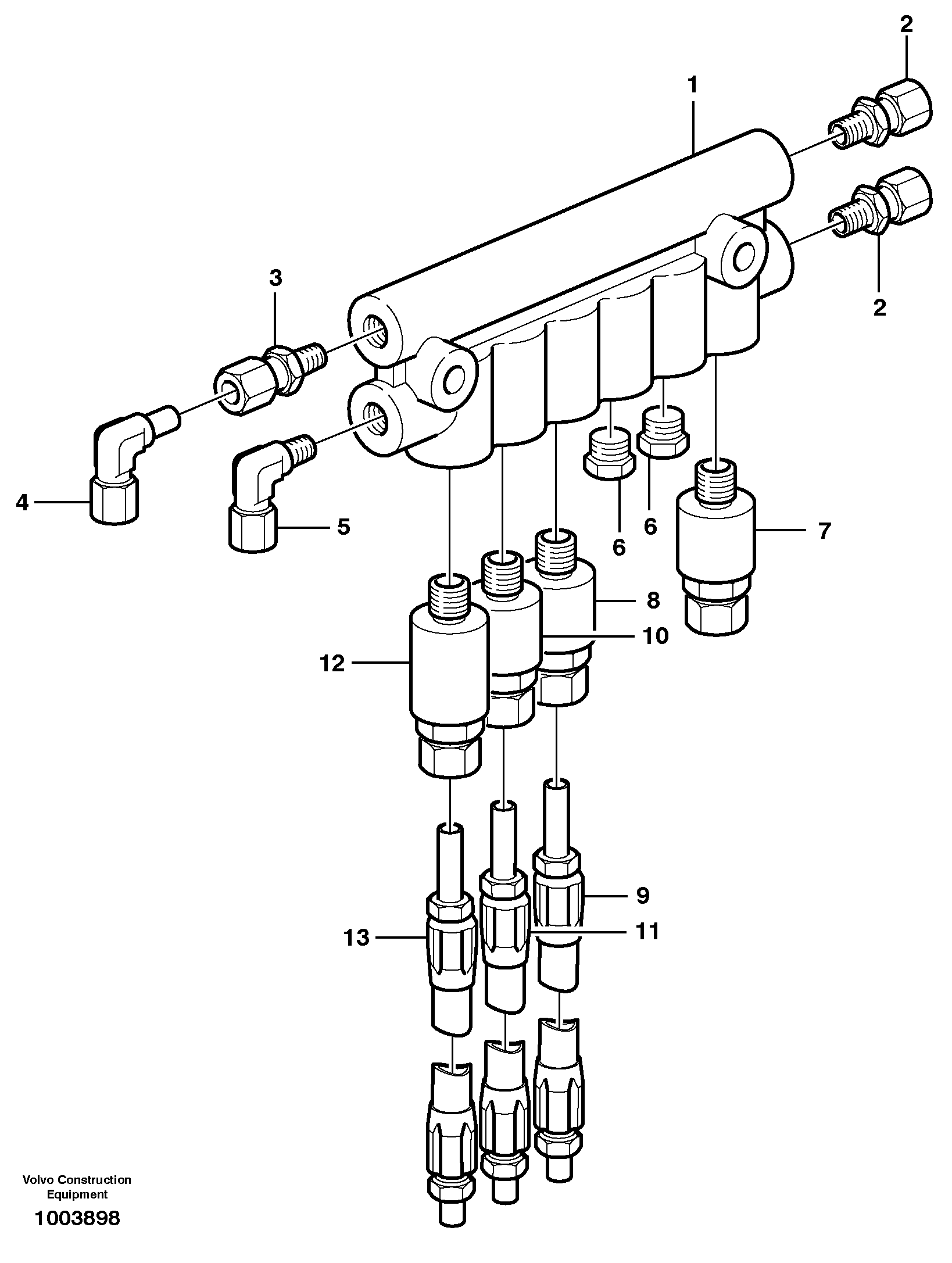 Схема запчастей Volvo L150D - 55713 Distribution block, B3 L150D