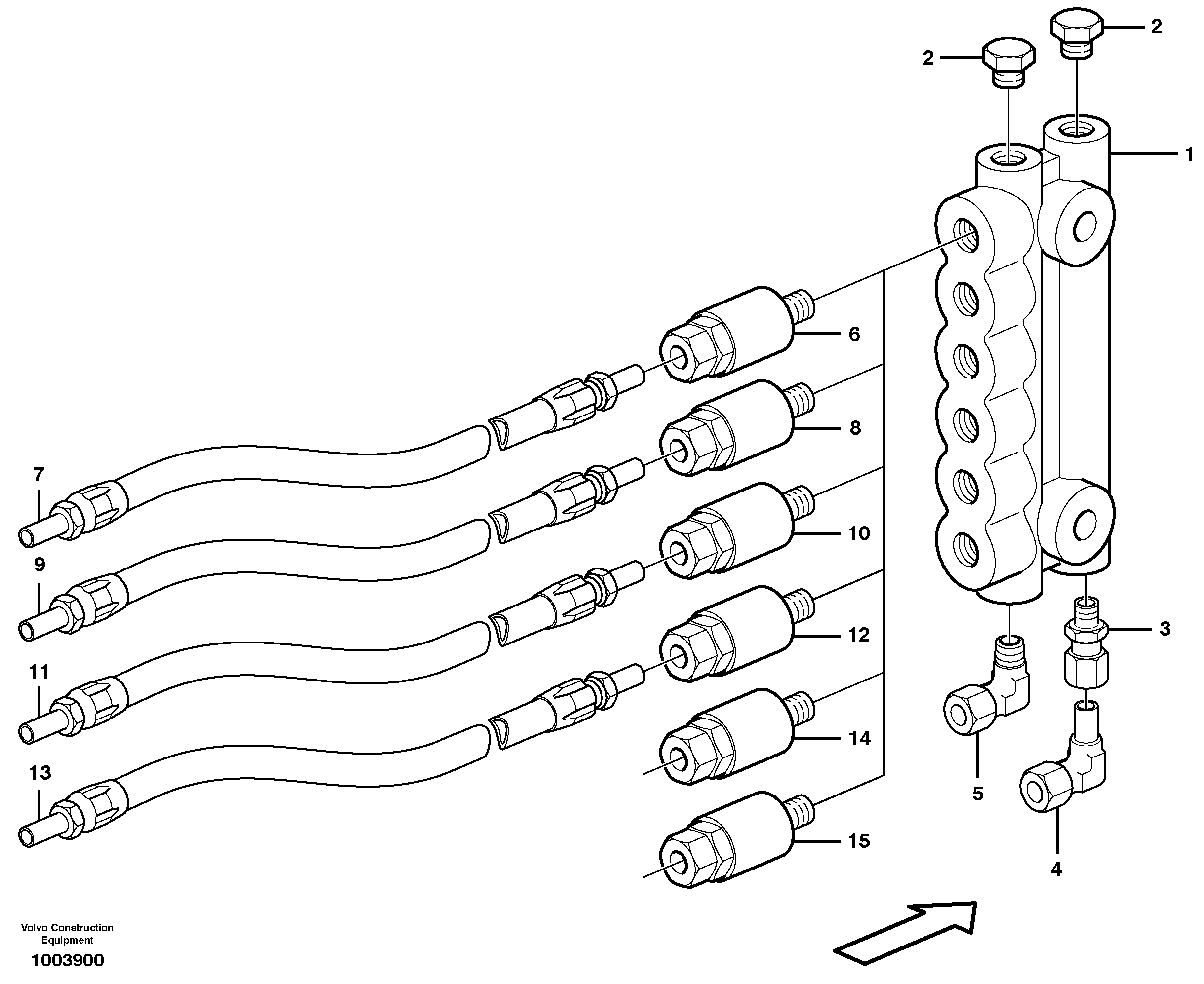 Схема запчастей Volvo L150D - 55723 Distribution block, B4 L150D