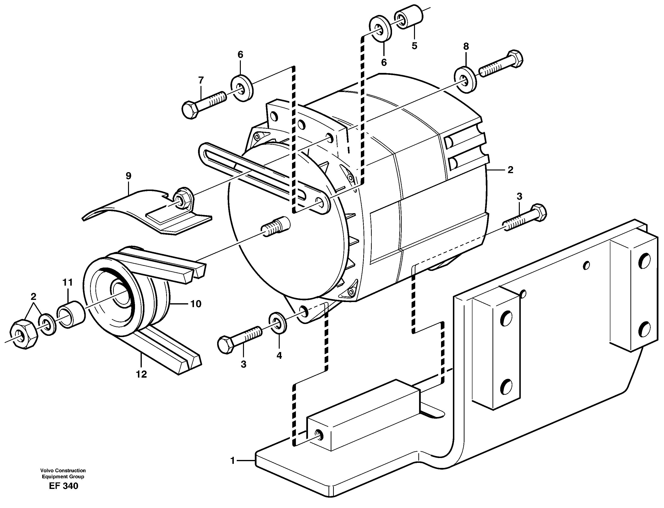 Схема запчастей Volvo L150D - 30468 Alternator with fitting parts, 100A L150D