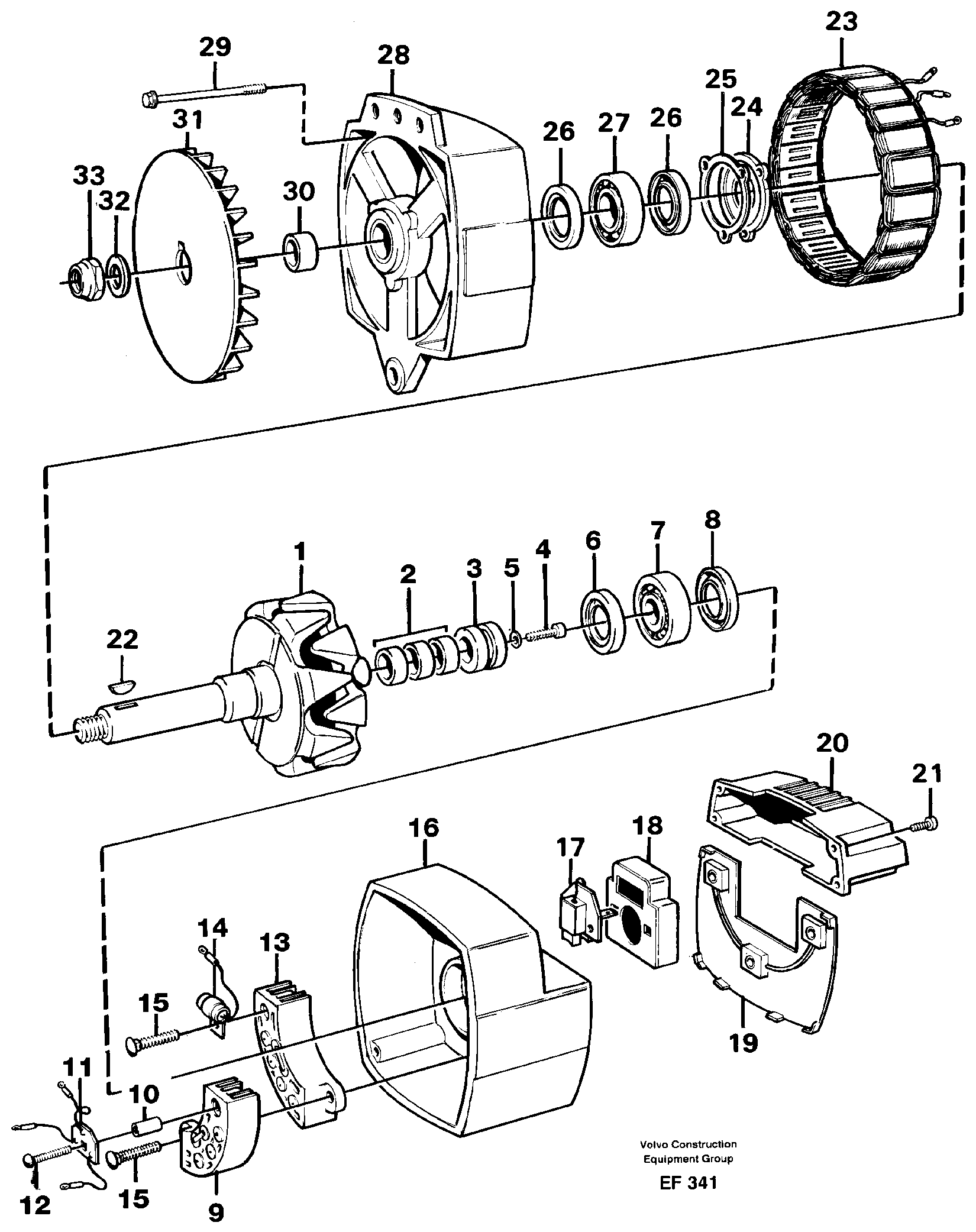 Схема запчастей Volvo L150D - 80769 Alternator L150D