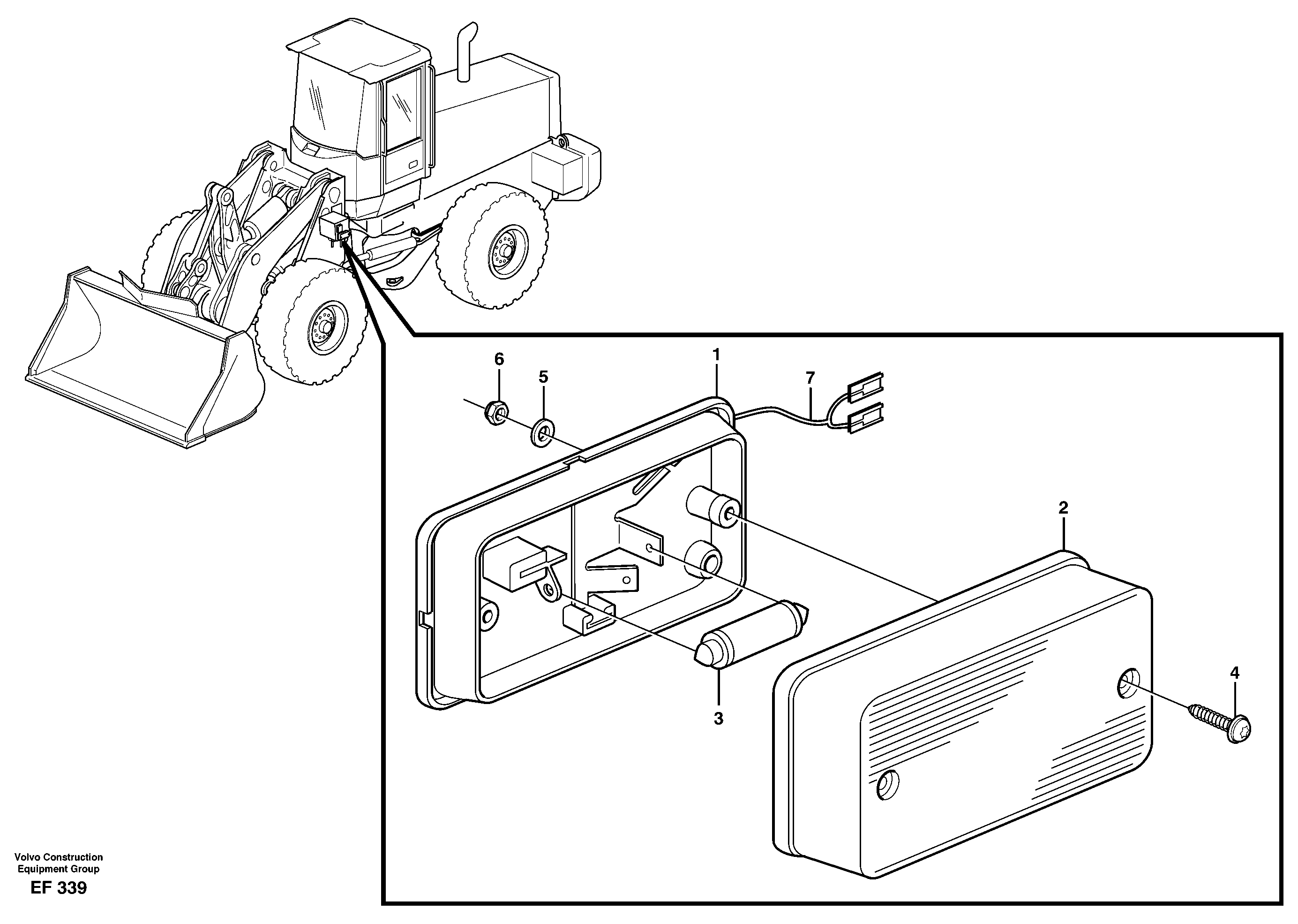 Схема запчастей Volvo L150D - 22166 Side marking lamp L150D