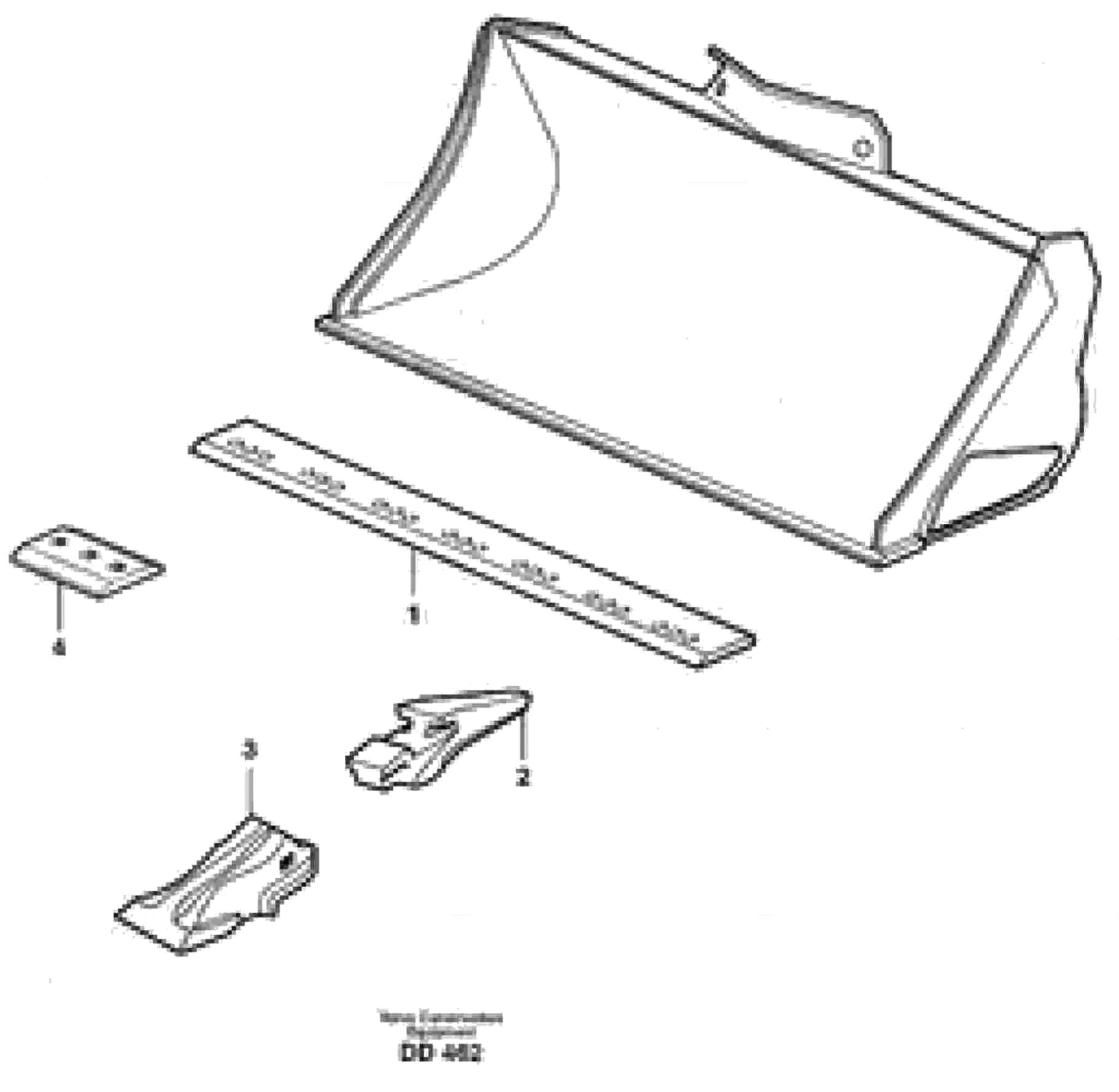 Схема запчастей Volvo L150D - 27414 Bucket, straight with teeth ATTACHMENTS ATTACHMENTS WHEEL LOADERS GEN. D - E