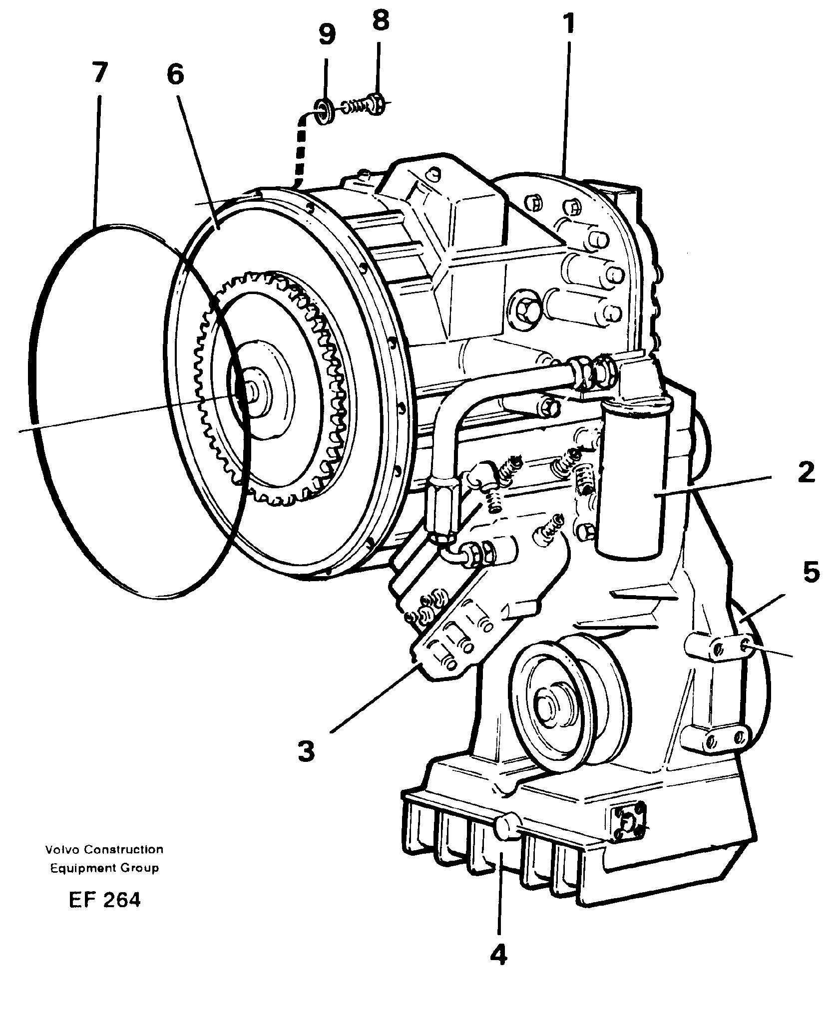 Схема запчастей Volvo L150D - 11645 Hydraulic transmission with fitting parts L150D