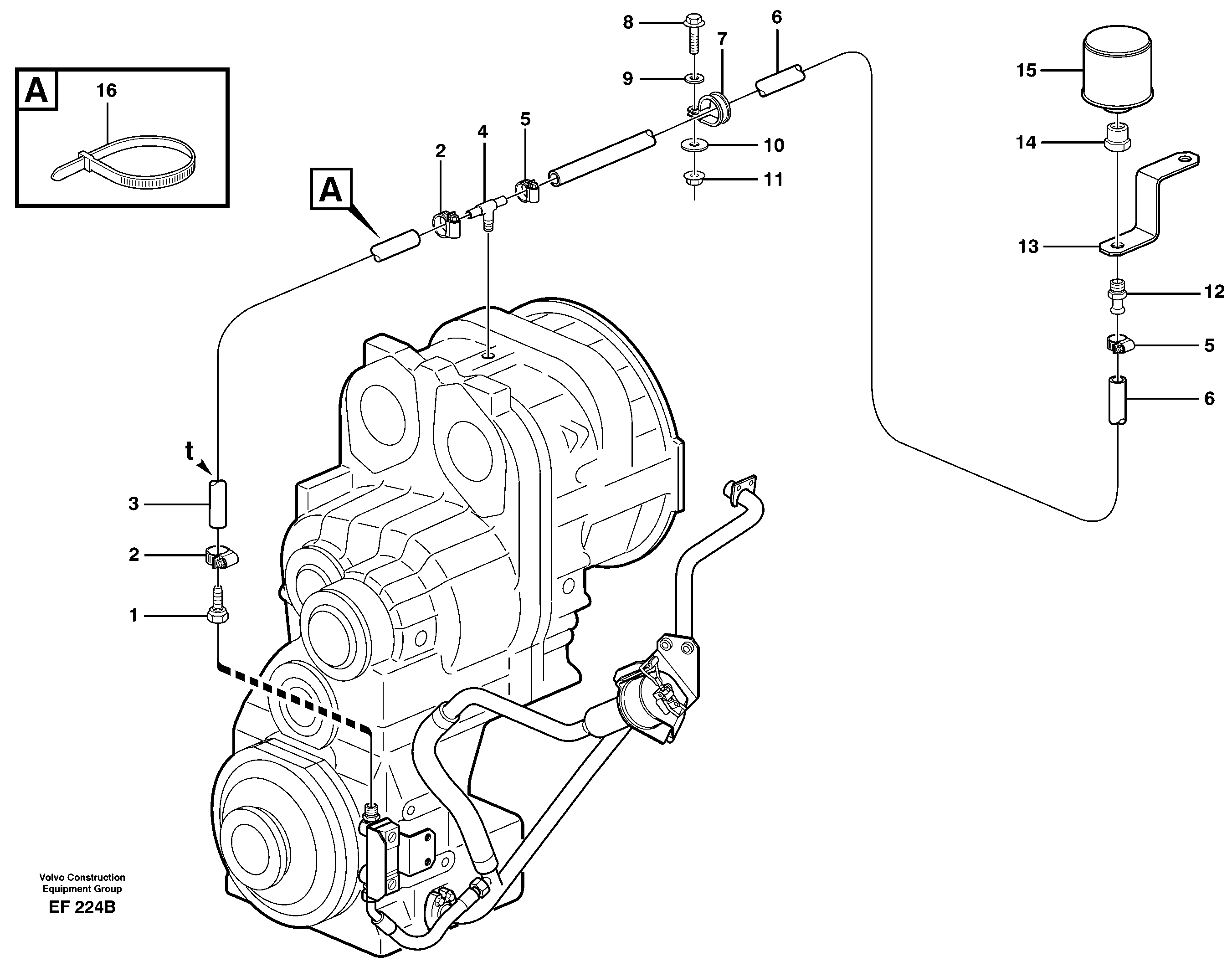 Схема запчастей Volvo L150D - 71022 Ventilation for transmission L150D