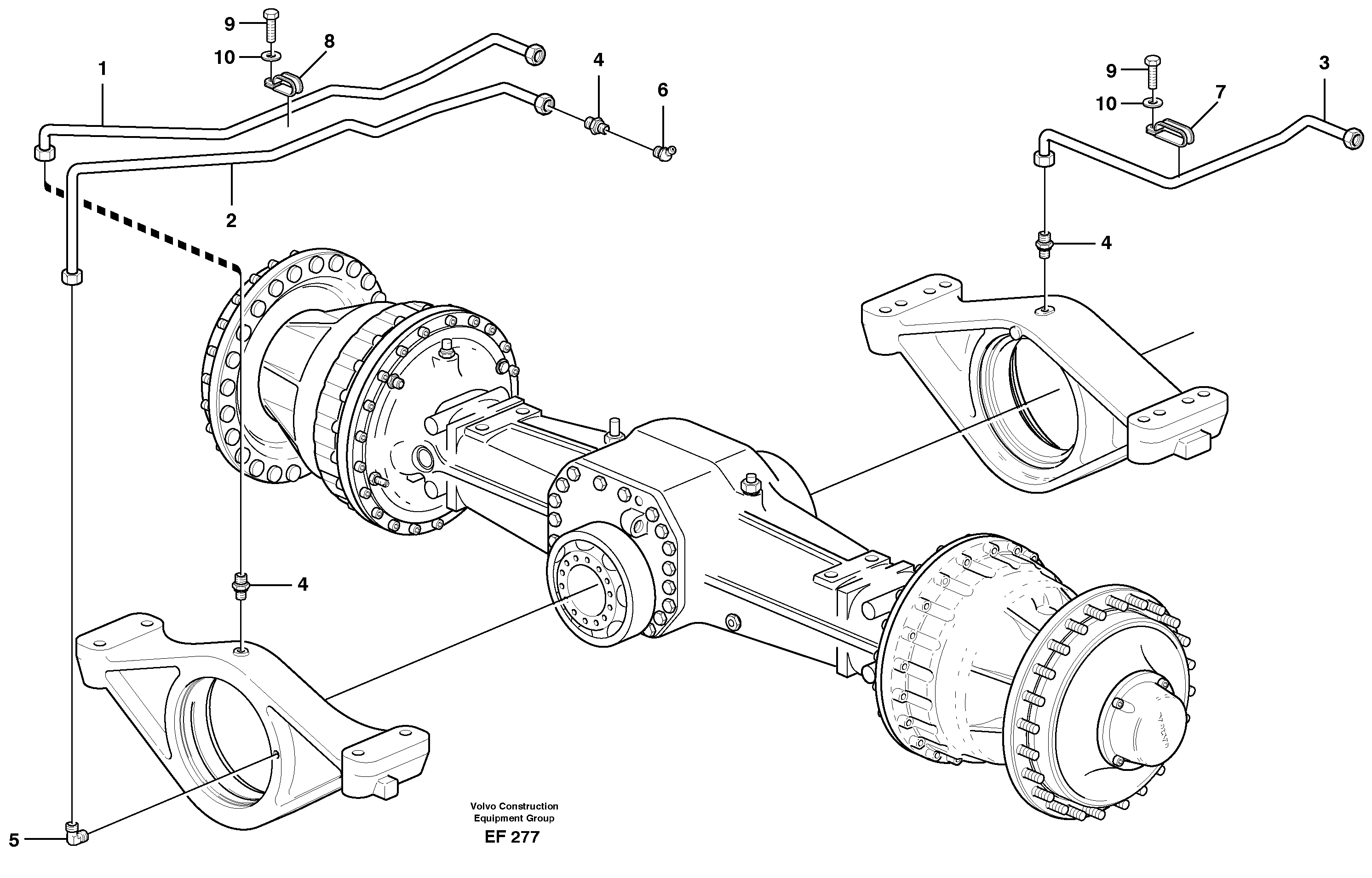 Схема запчастей Volvo L150D - 11659 Lubricant lines for planet shaft L150D