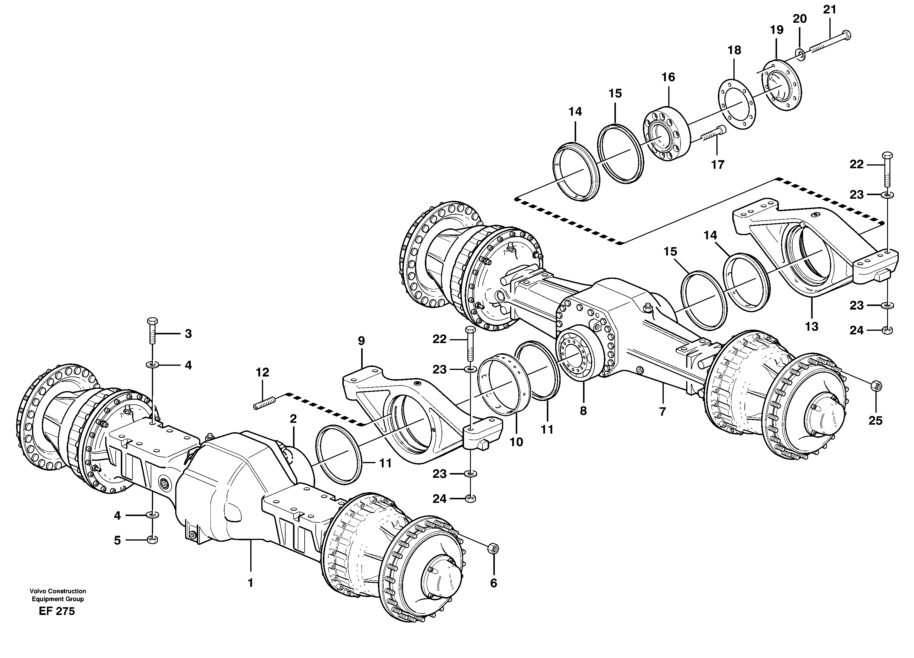 Схема запчастей Volvo L150D - 19686 Planet axles with fitting parts L150D