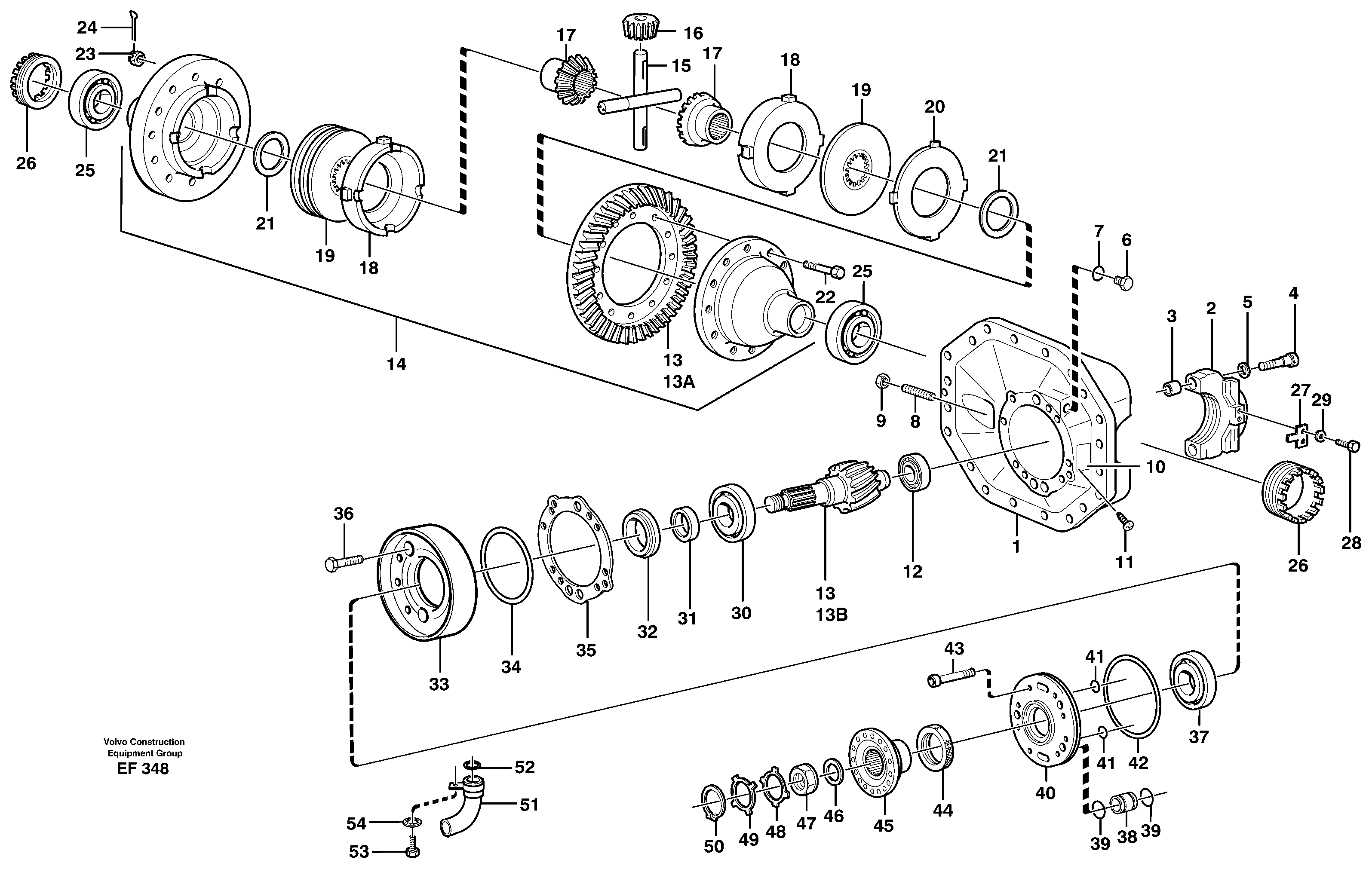 Схема запчастей Volvo L150D - 8354 Final drive, front L150D