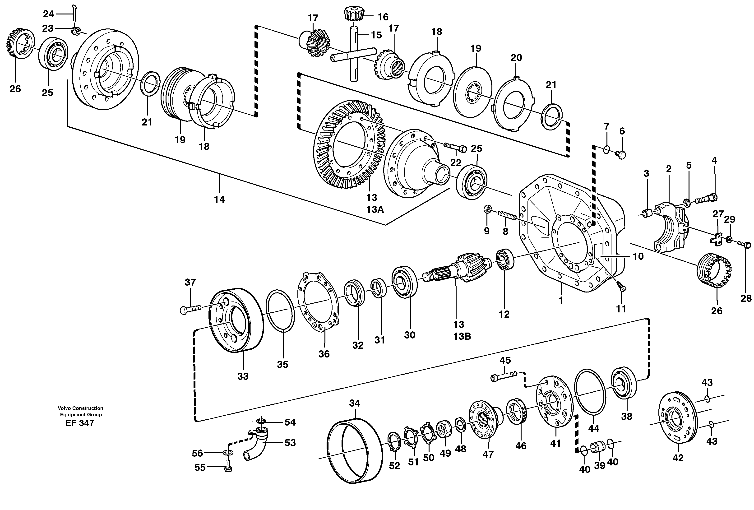 Схема запчастей Volvo L150D - 8357 Final drive, rear L150D