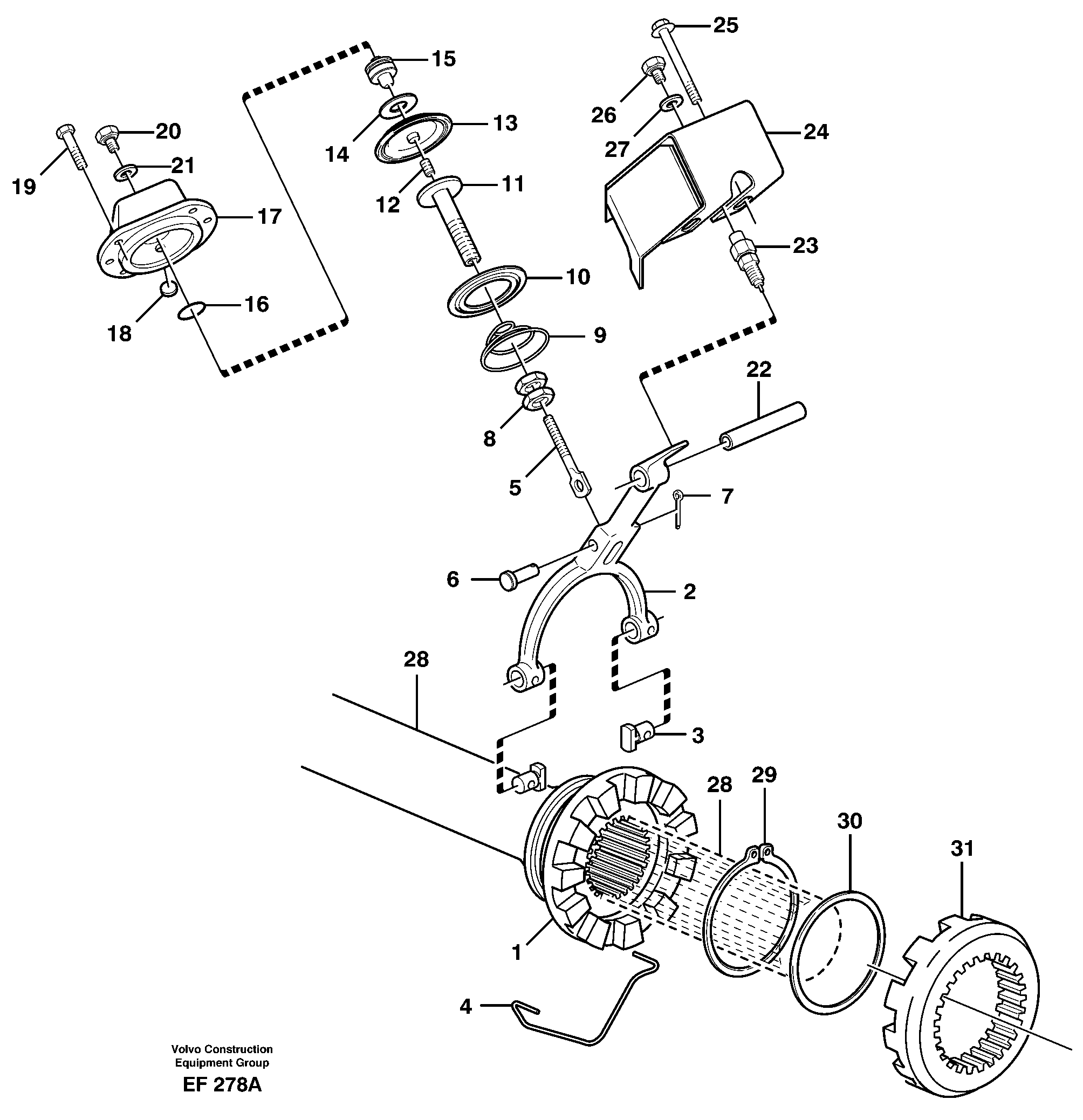 Схема запчастей Volvo L150D - 38611 Differential lock L150D