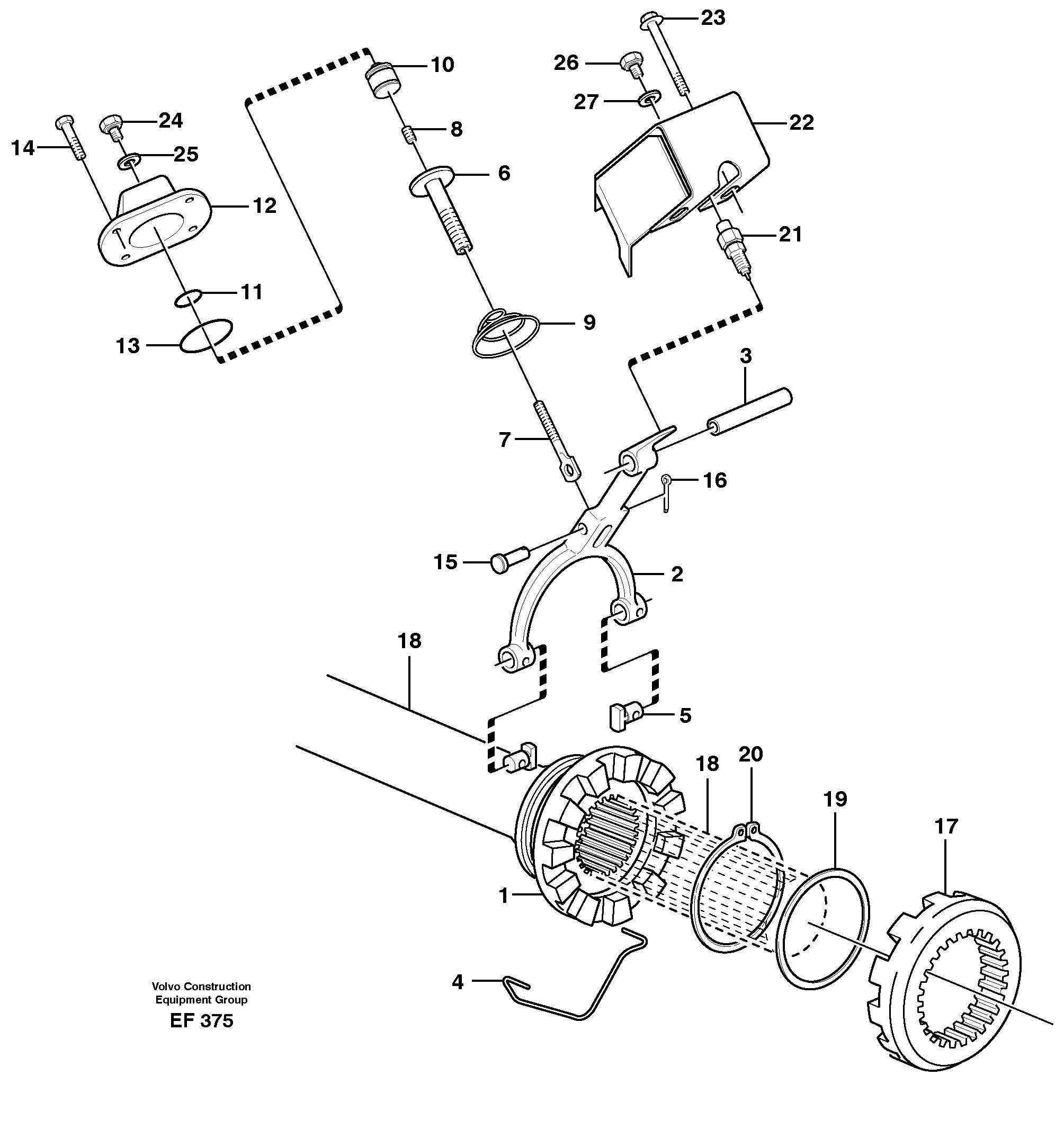 Схема запчастей Volvo L150D - 38612 Differential lock L150D