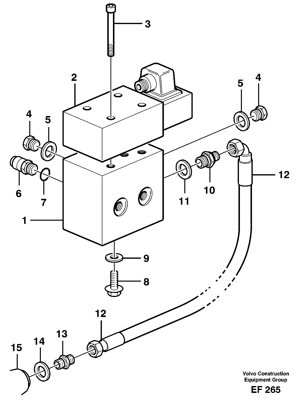 Схема запчастей Volvo L150D - 704 Differential lock, hydraulic line L150D