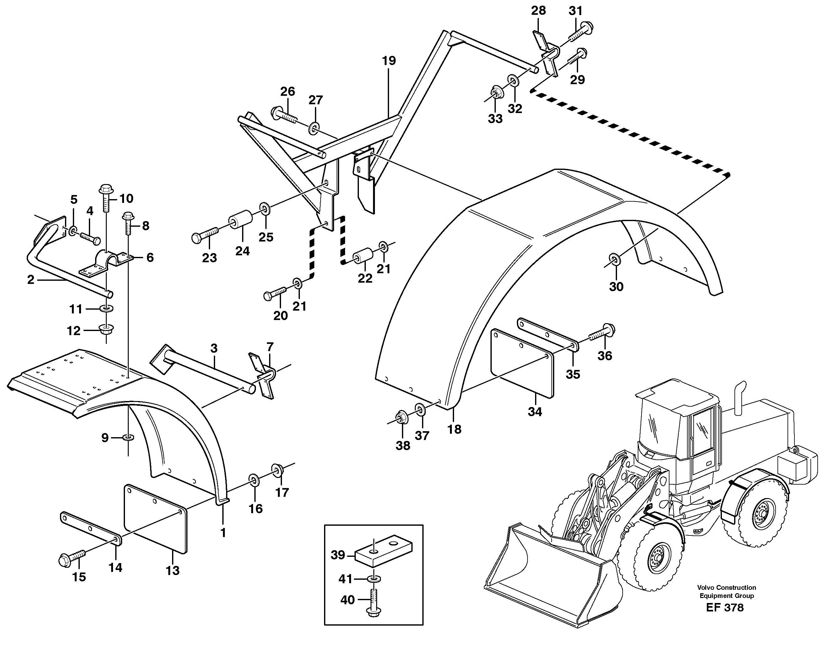 Схема запчастей Volvo L150D - 39909 Extended fender L150D